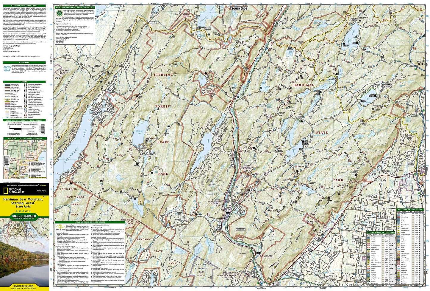 Harriman, Bear Mountain, Sterling Forest State Parks (National Geographic Trails Illustrated Map)