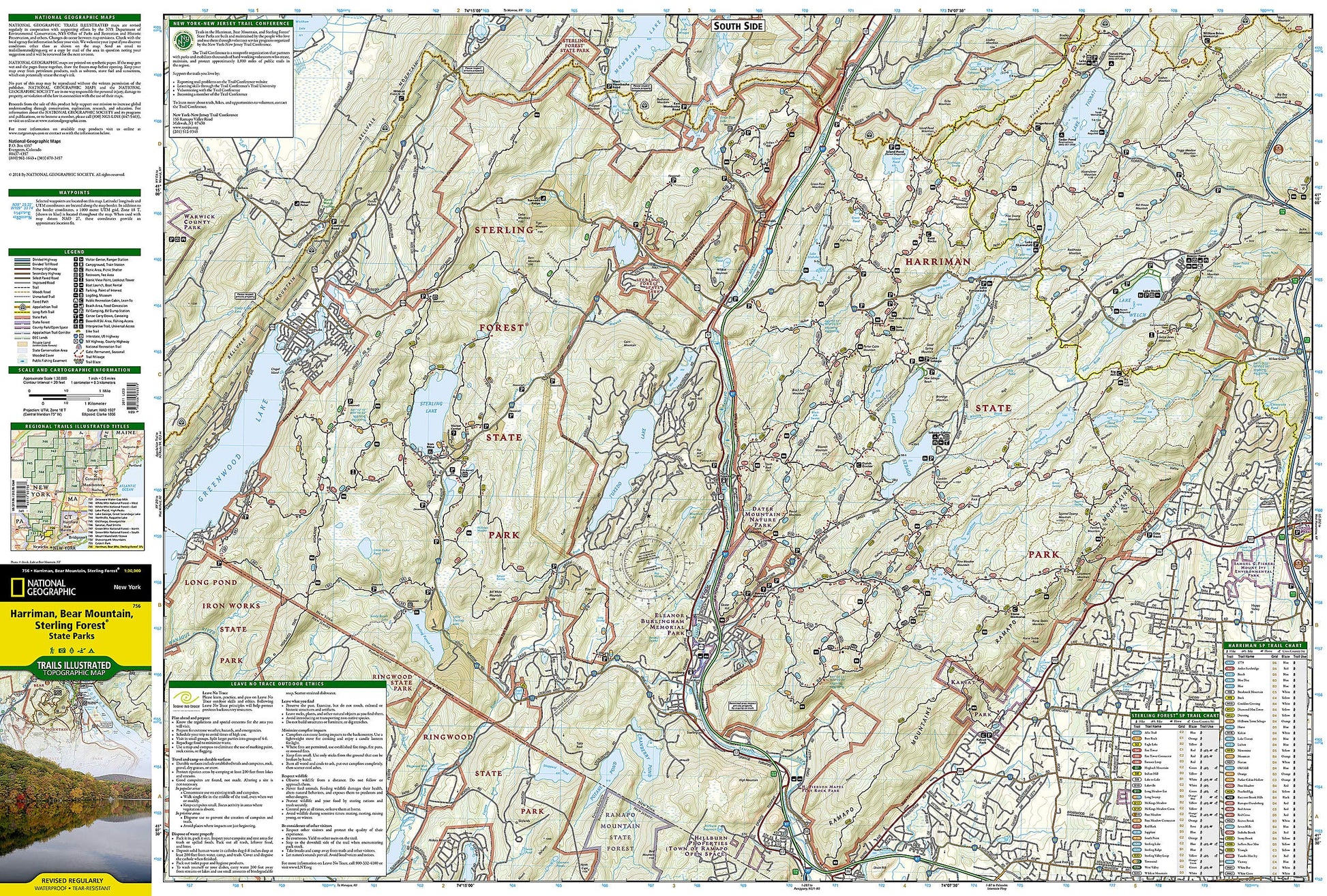 Harriman, Bear Mountain, Sterling Forest State Parks (National Geographic Trails Illustrated Map)