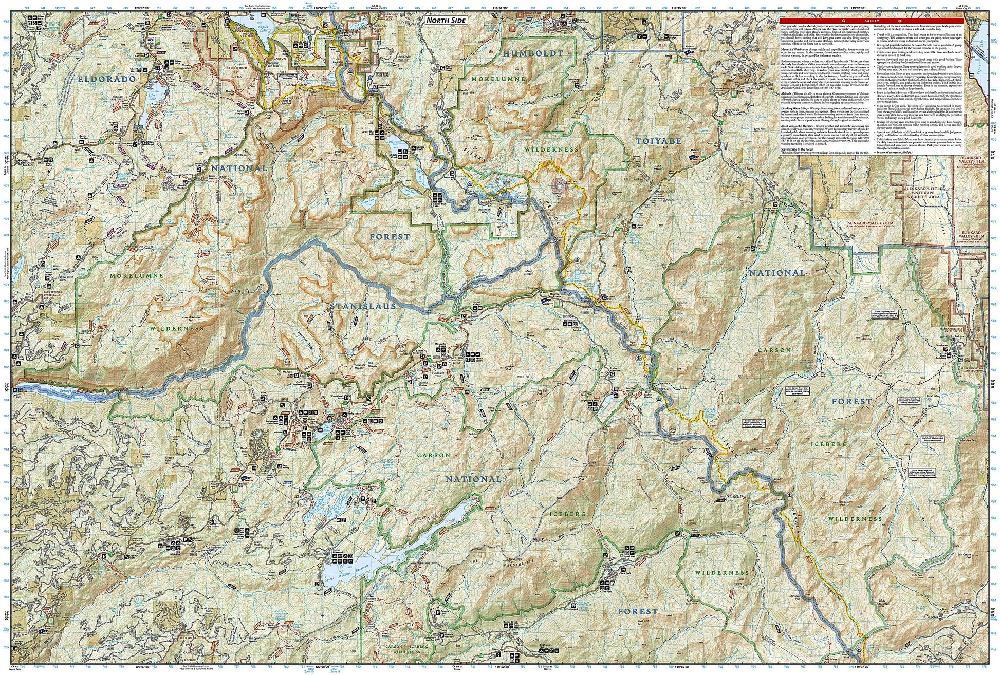 Carson-Iceberg, Emigrant, and Mokelumne Wilderness Areas Map [Eldorado, Humboldt-Toiyabe, and Stanislaus National Forests] (National Geographic Trails Illustrated Map, 807)
