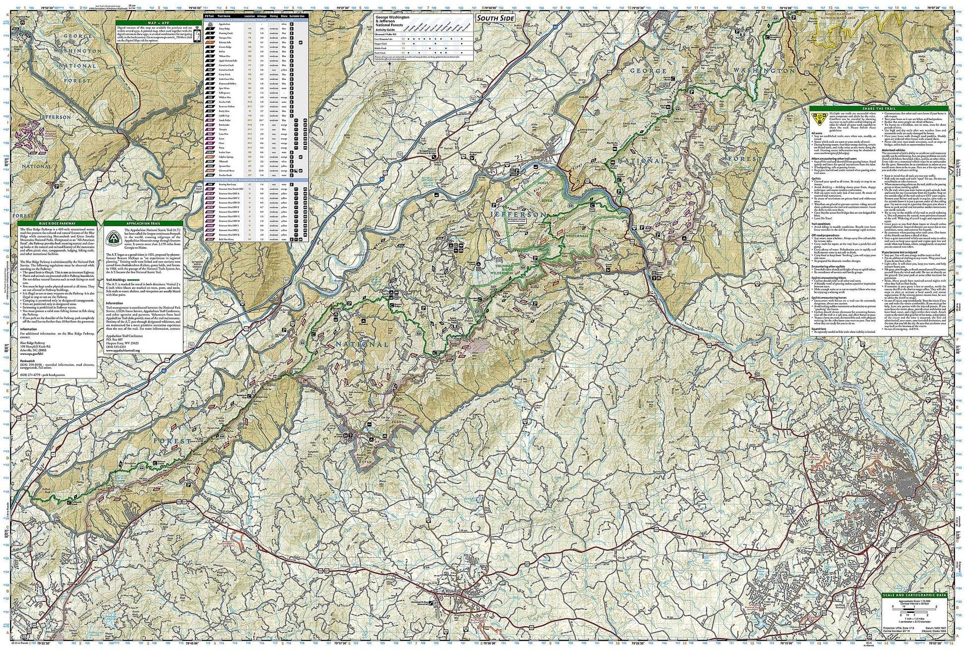 Lexington, Blue Ridge Mts Map [George Washington and Jefferson National Forests] (National Geographic Trails Illustrated Map, 789)