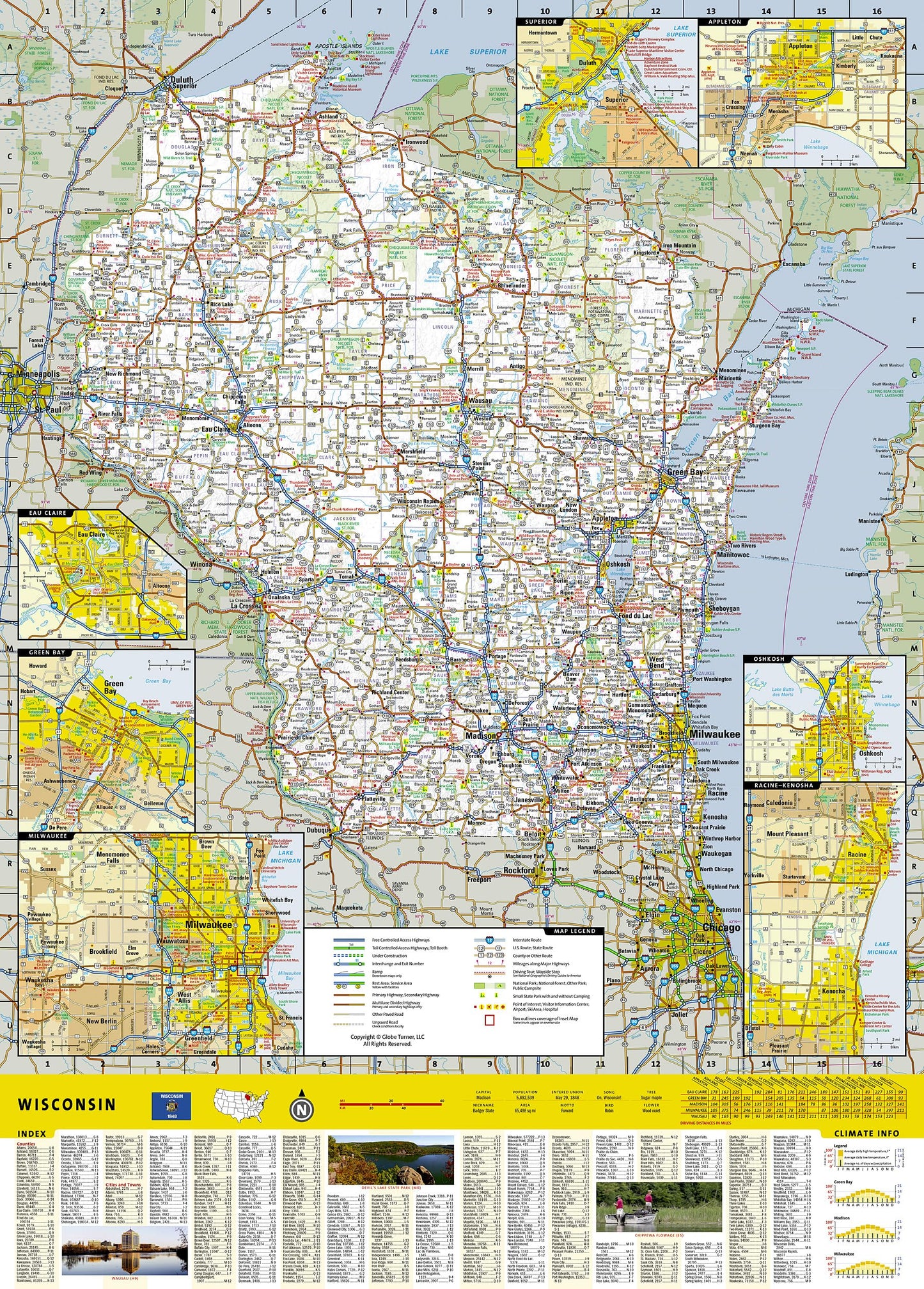 Wisconsin Map (National Geographic Guide Map)