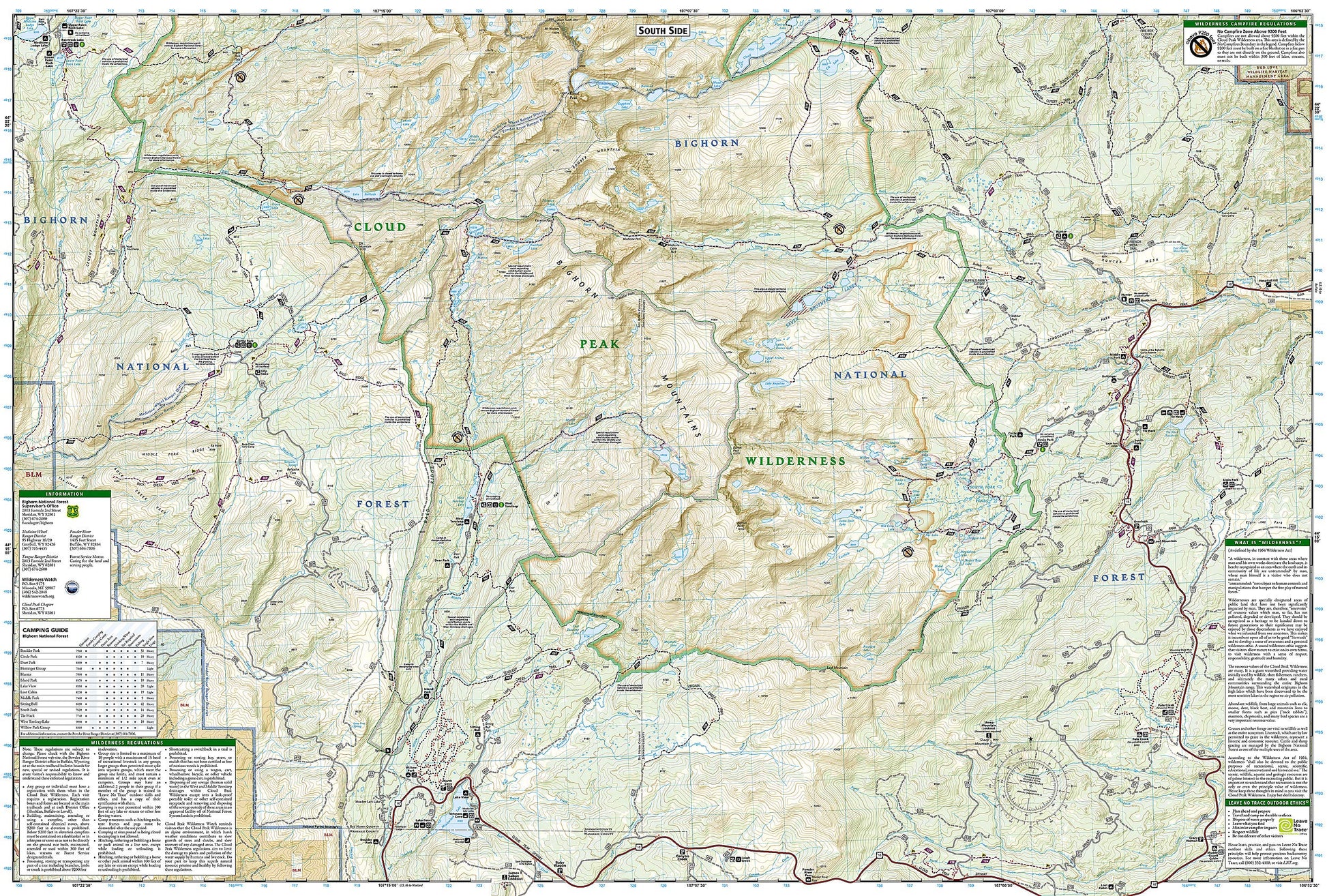 Cloud Peak Wilderness Map (National Geographic Trails Illustrated Map, 720)