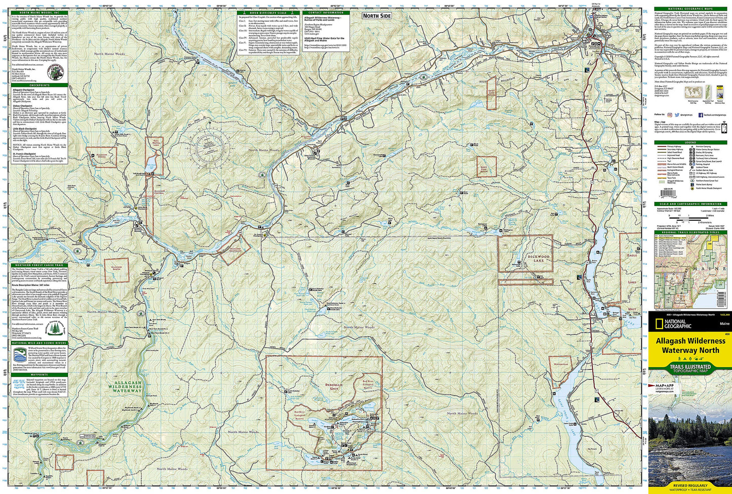 Allagash Wilderness Waterway North Map (National Geographic Trails Illustrated Map, 400)