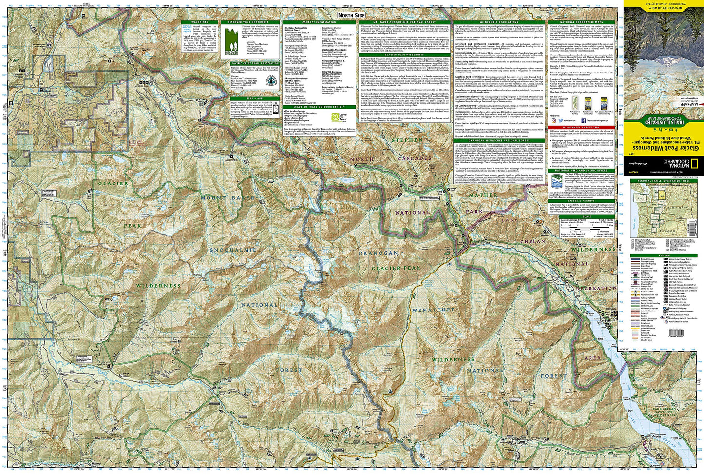 Glacier Peak Wilderness Map [Mt. Baker-Snoqualmie and Okanogan-Wenatchee National Forests] (National Geographic Trails Illustrated Map, 827)