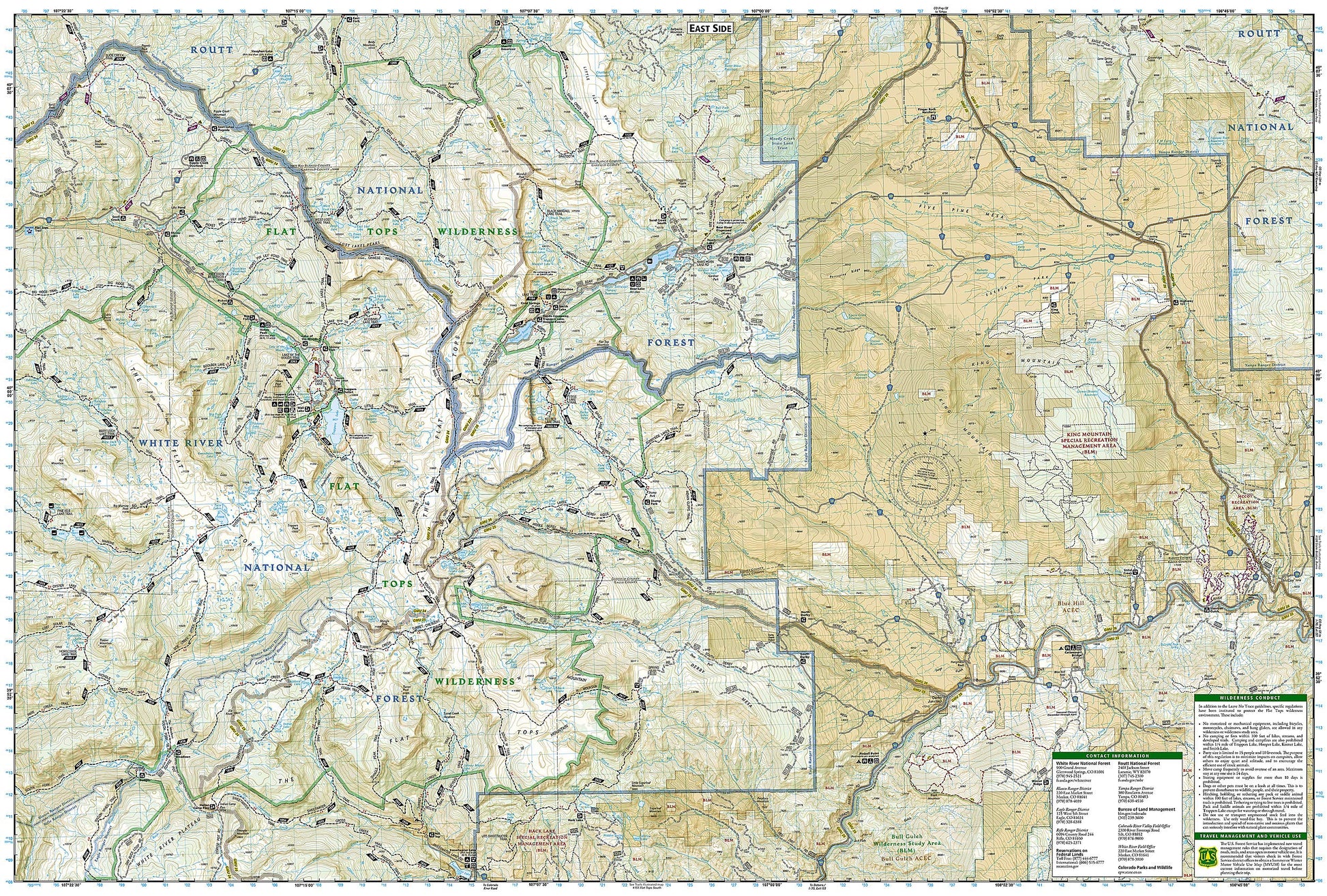 Flat Tops North Map (National Geographic Trails Illustrated Map, 150)