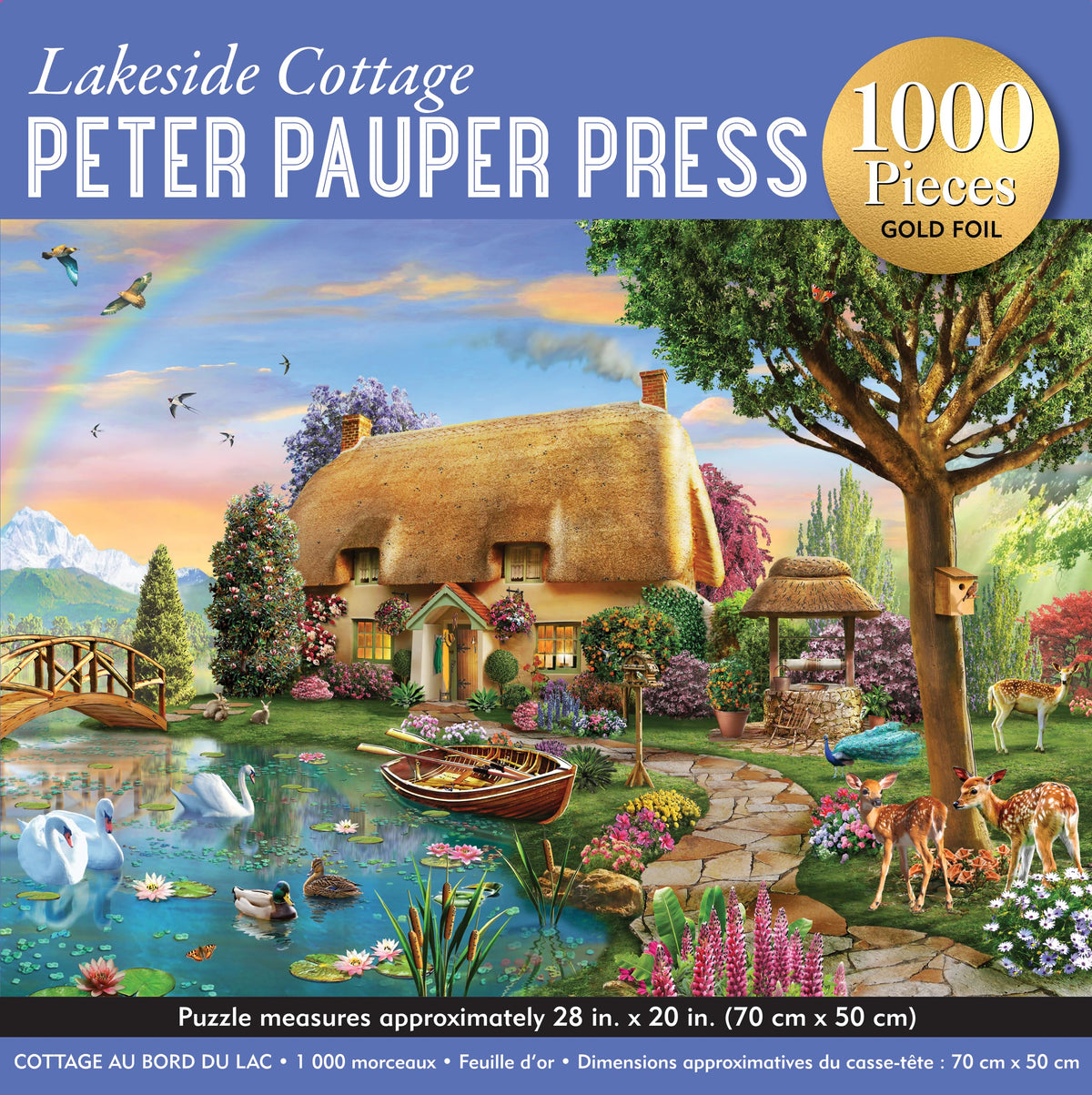 Lakeside Cottage 1000-Piece Jigsaw Puzzle ( with gold foil highlights)