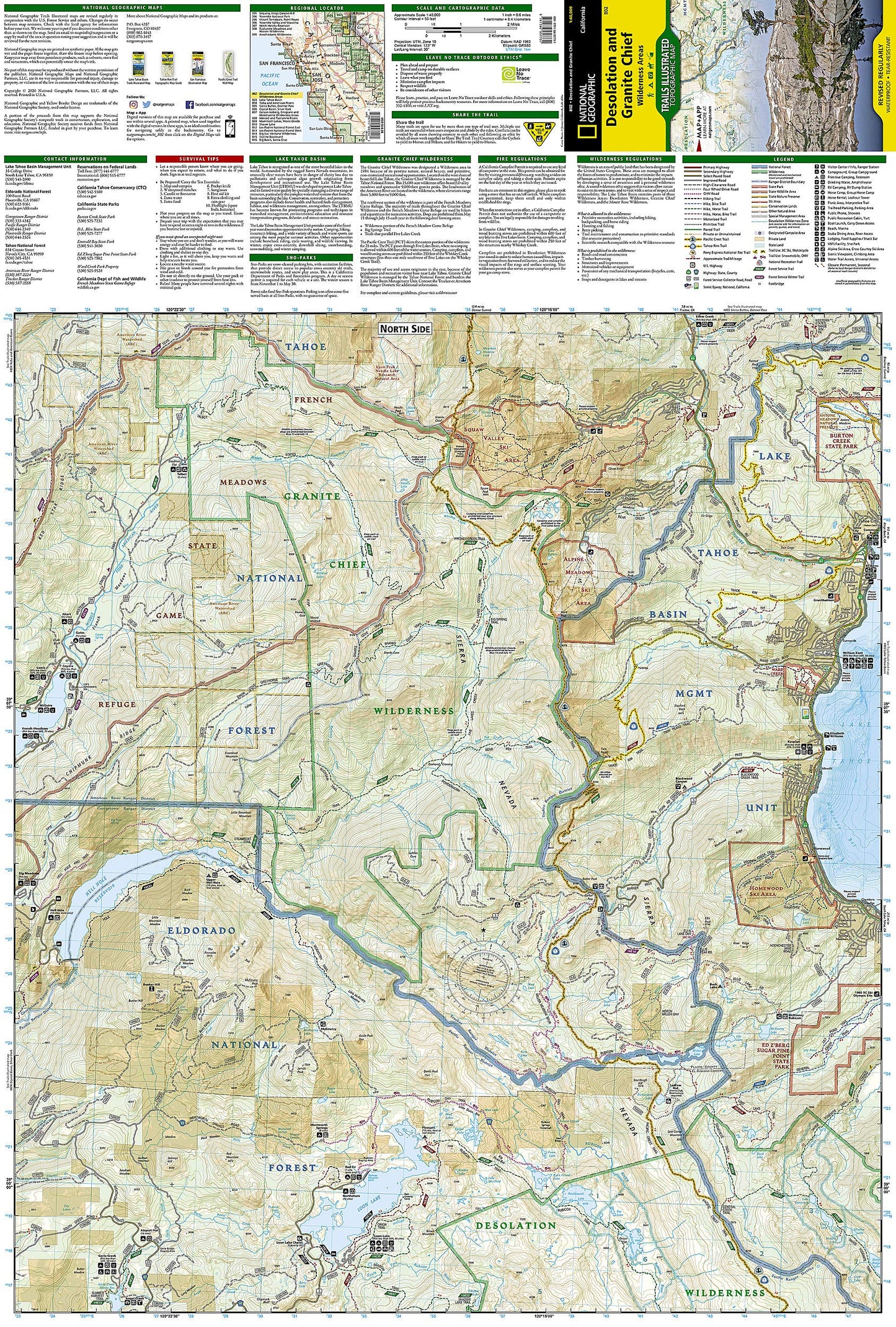 Desolation and Granite Chief Wilderness Areas Map (National Geographic Trails Illustrated Map, 802)