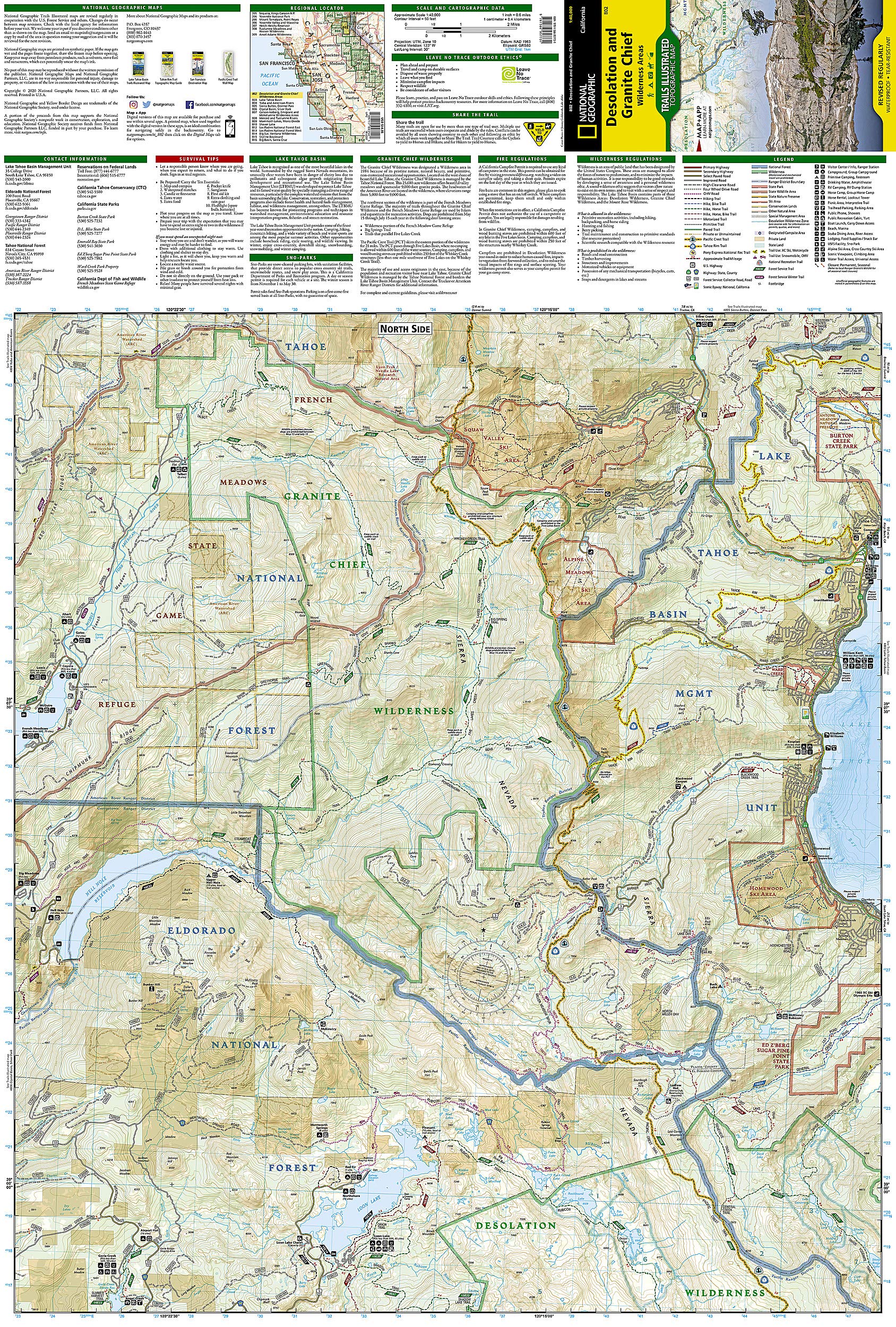 Desolation and Granite Chief Wilderness Areas Map (National Geographic Trails Illustrated Map, 802)