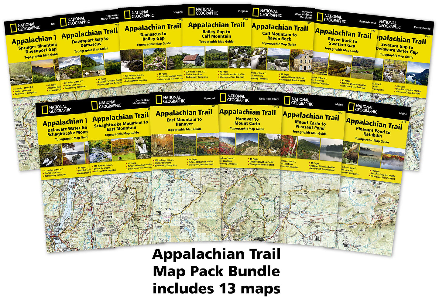 Appalachian Trail (National Geographic Trails Illustrated Map) - 13 Map Bundle