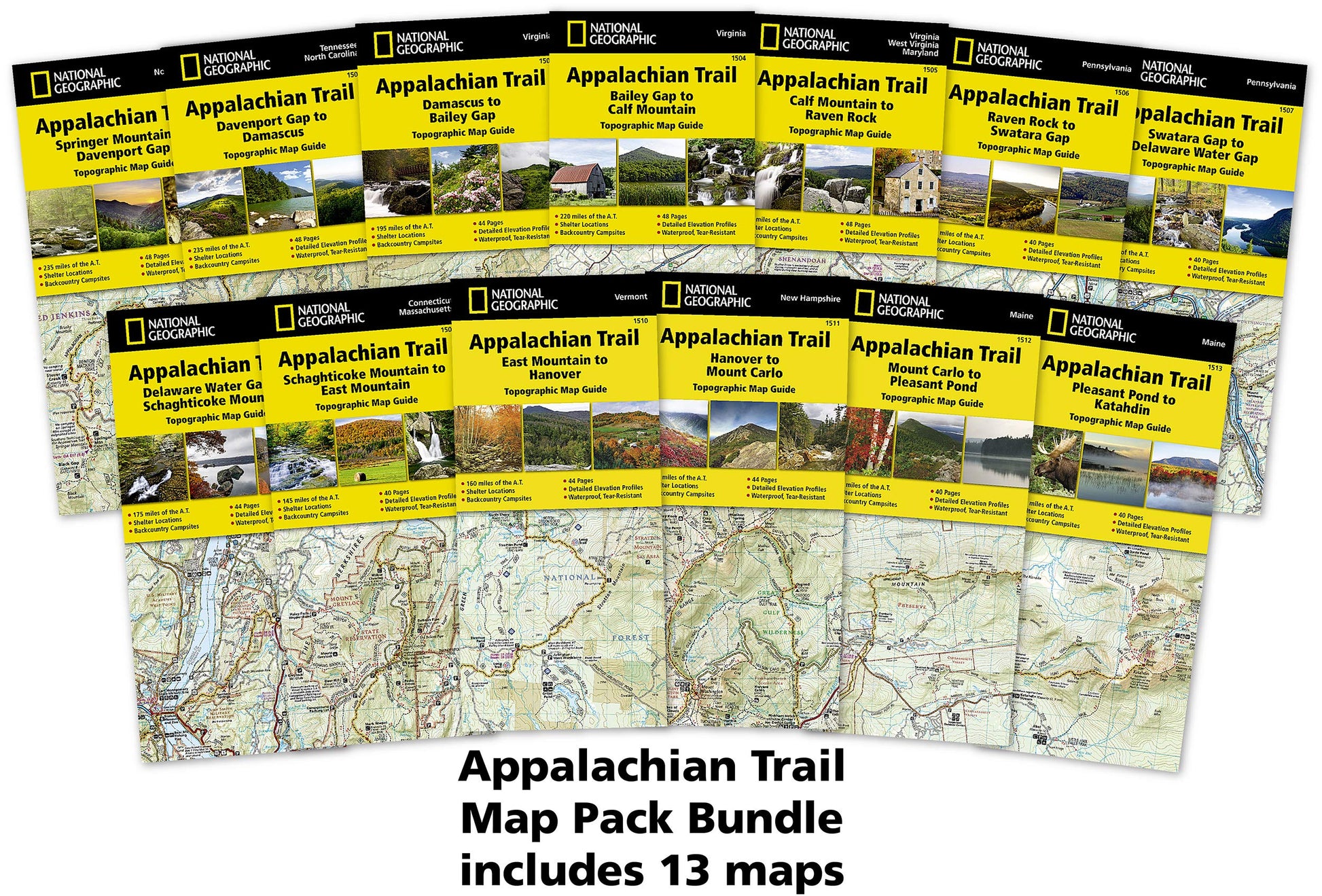 Appalachian Trail (National Geographic Trails Illustrated Map) - 13 Map Bundle