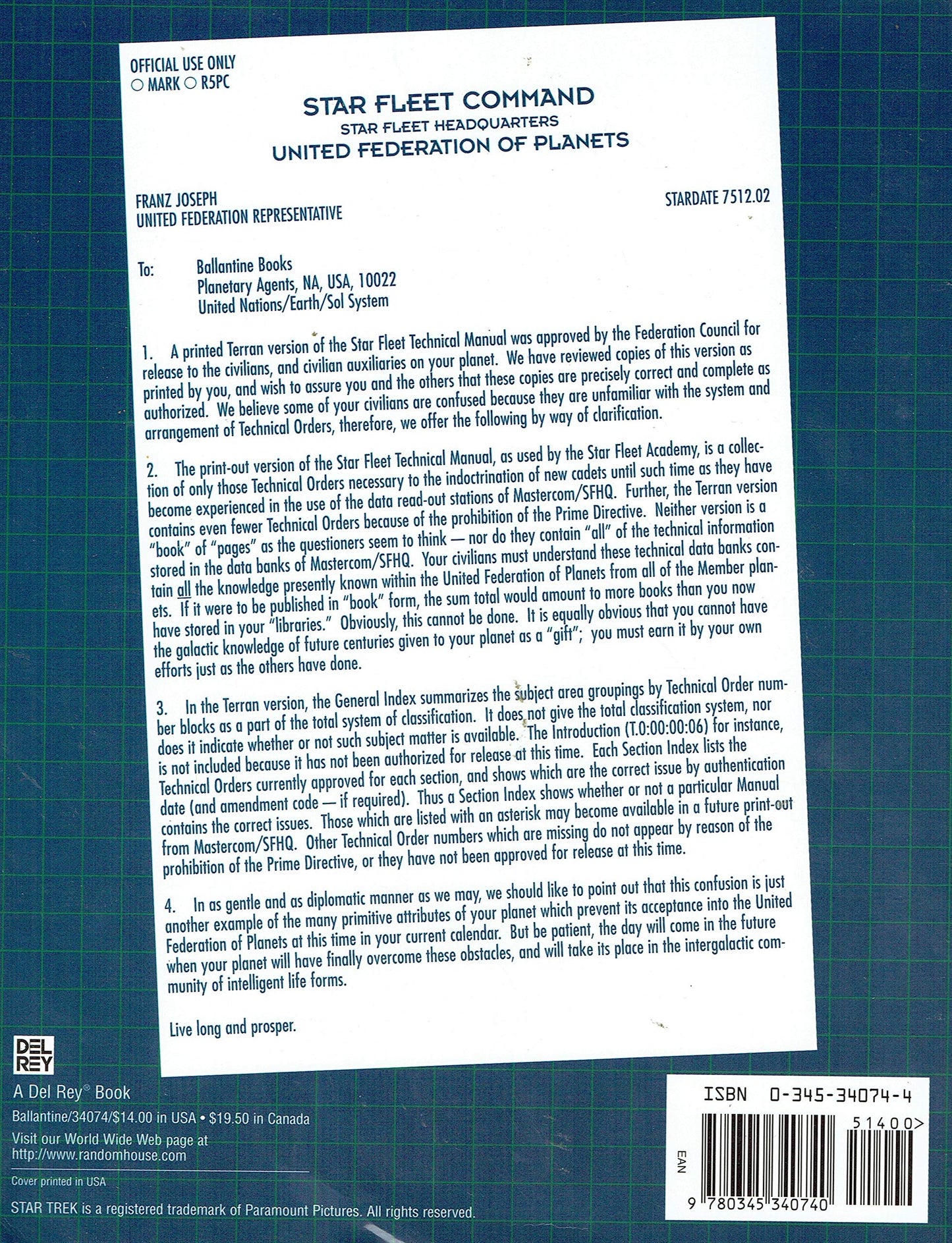 Star Trek: Star Fleet Technical Manual