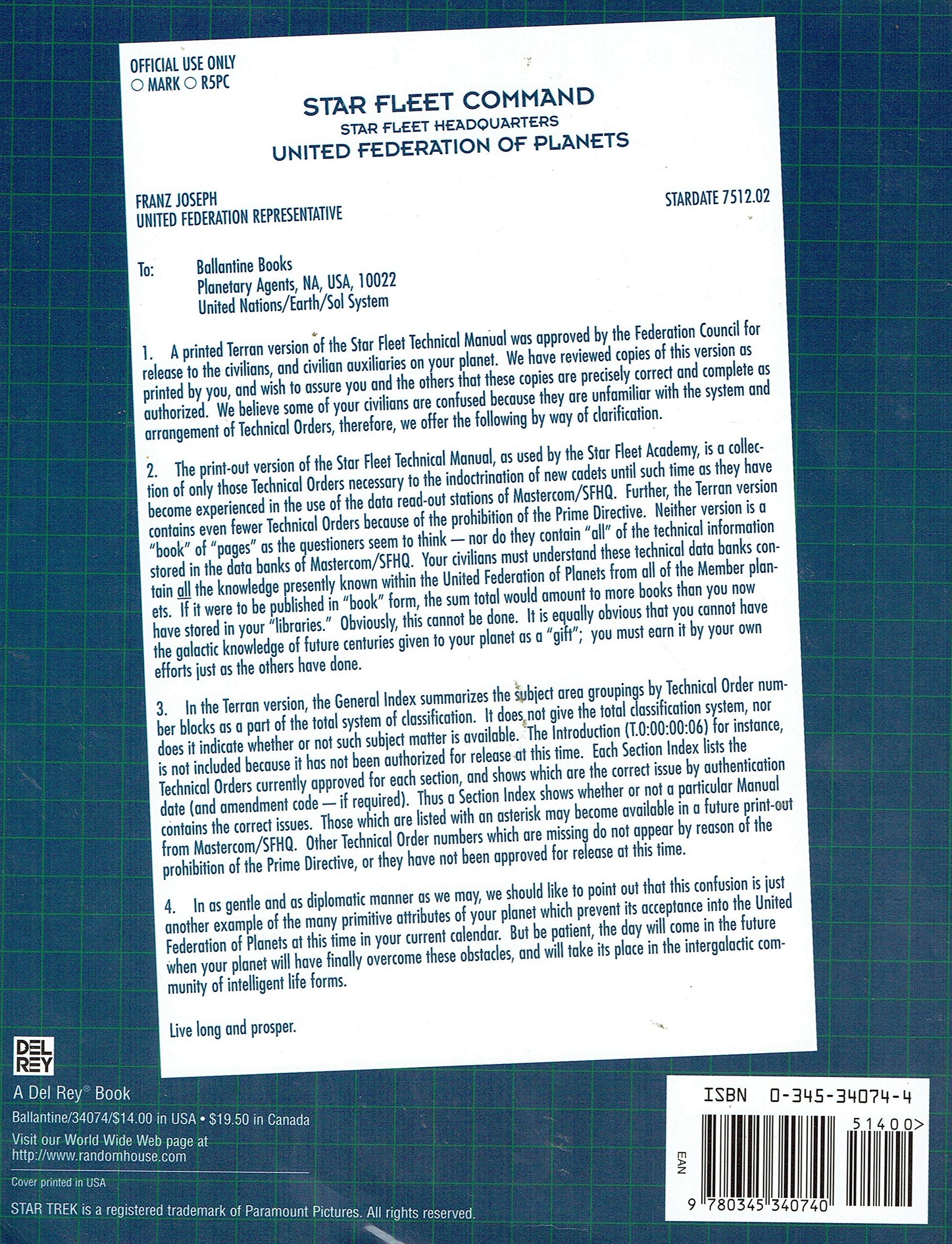 Star Trek: Star Fleet Technical Manual