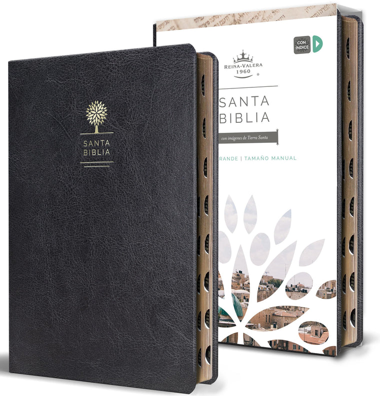 Biblia Reina Valera 1960 letra grande. Smil piel negro, ndice, tamao manual / Spanish Bible RVR 1960. Handy Size, Thumb Index, Large Print, Black Leath (Spanish Edition)