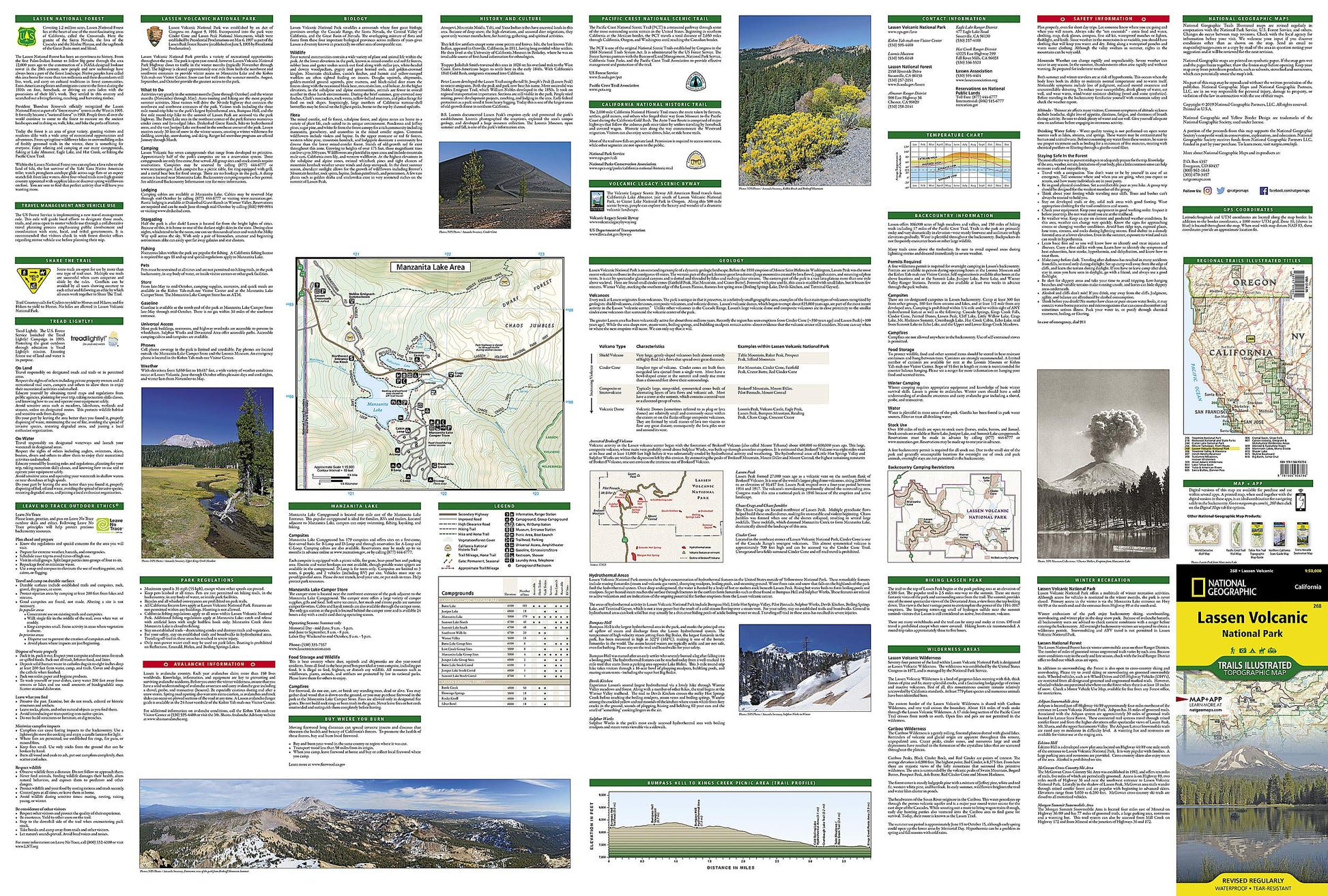 Lassen Volcanic National Park Map (National Geographic Trails Illustrated Map, 268)