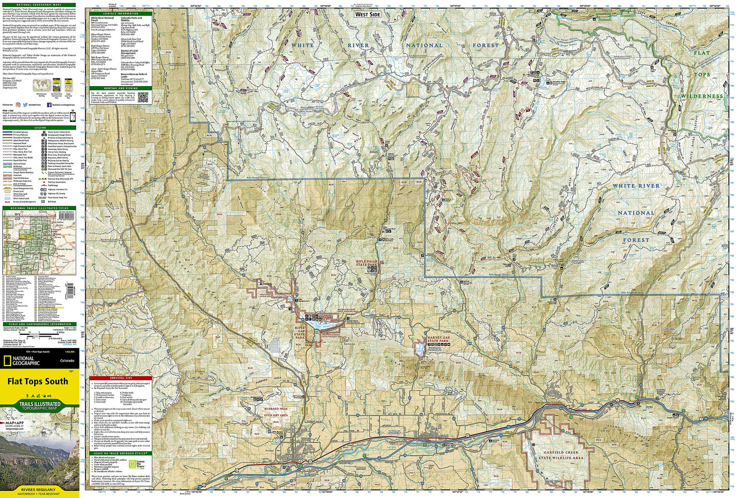 Flat Tops South Map (National Geographic Trails Illustrated Map, 151)