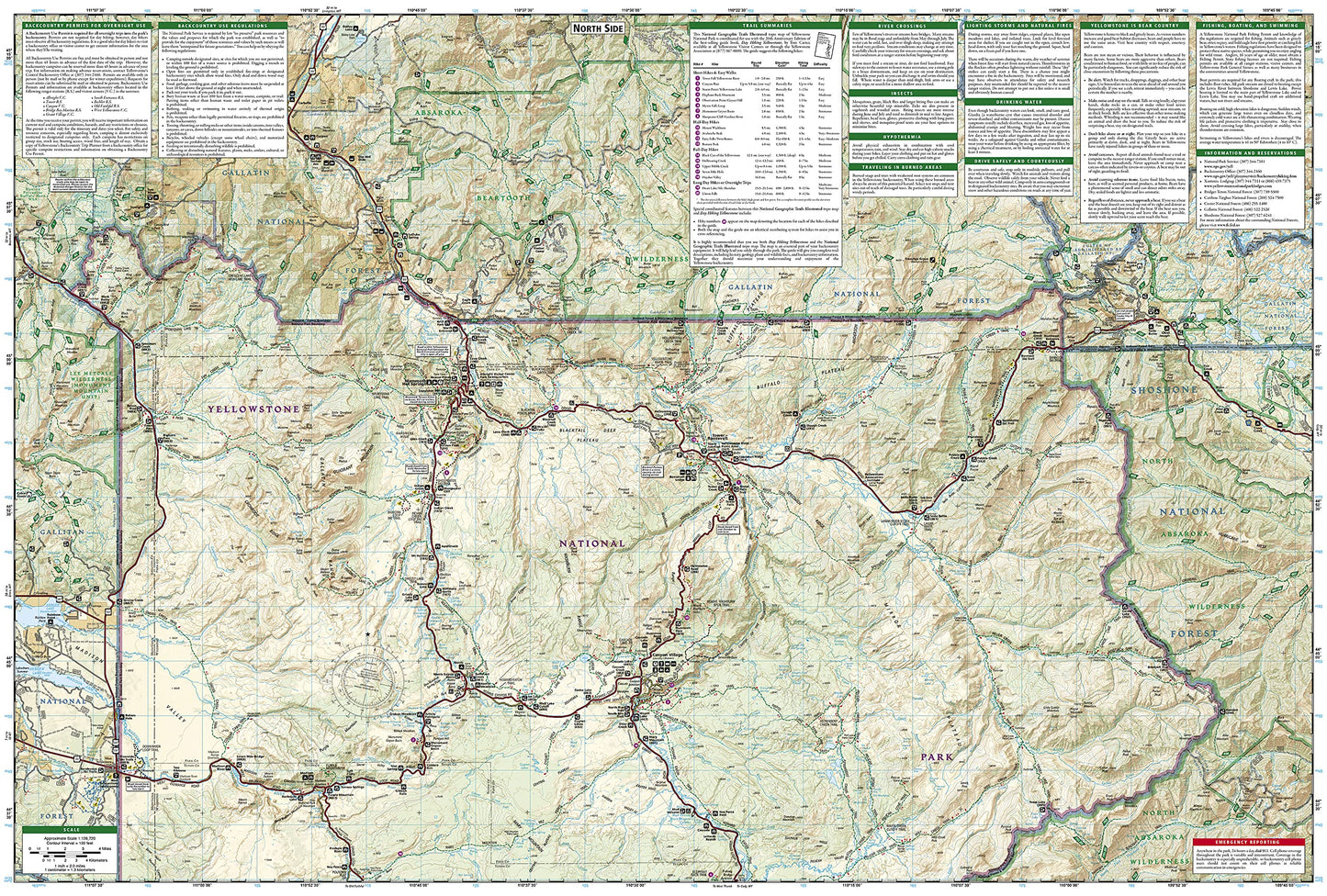 Yellowstone National Park Map (National Geographic Trails Illustrated Map, 201)