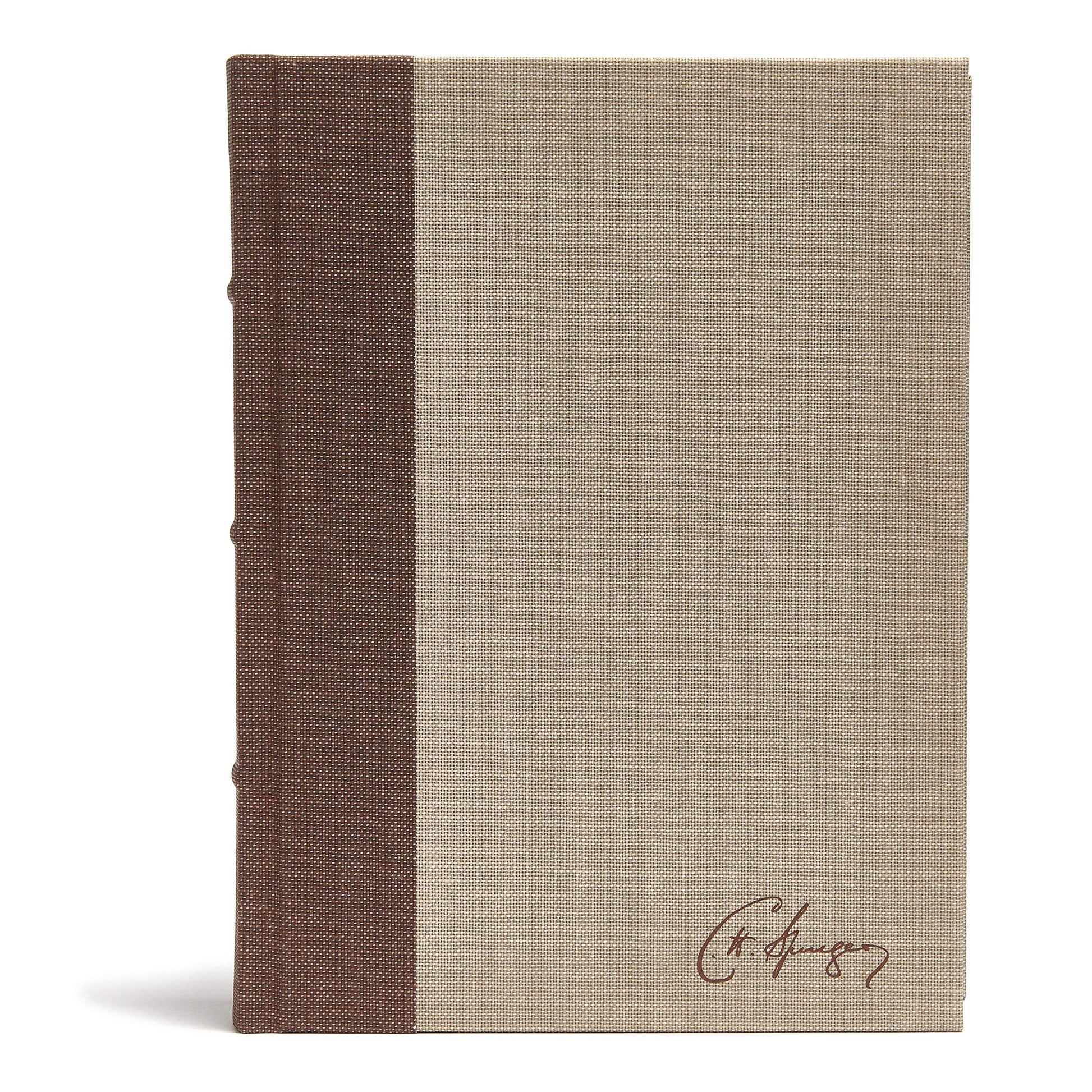 CSB Spurgeon Study Bible, Brown/Tan Cloth Over Board, Black Letter, Study Notes, Quotes, Sermons Outlines, Ribbon Marker, Sewn Binding, Easy-to-Read Bible Serif Type