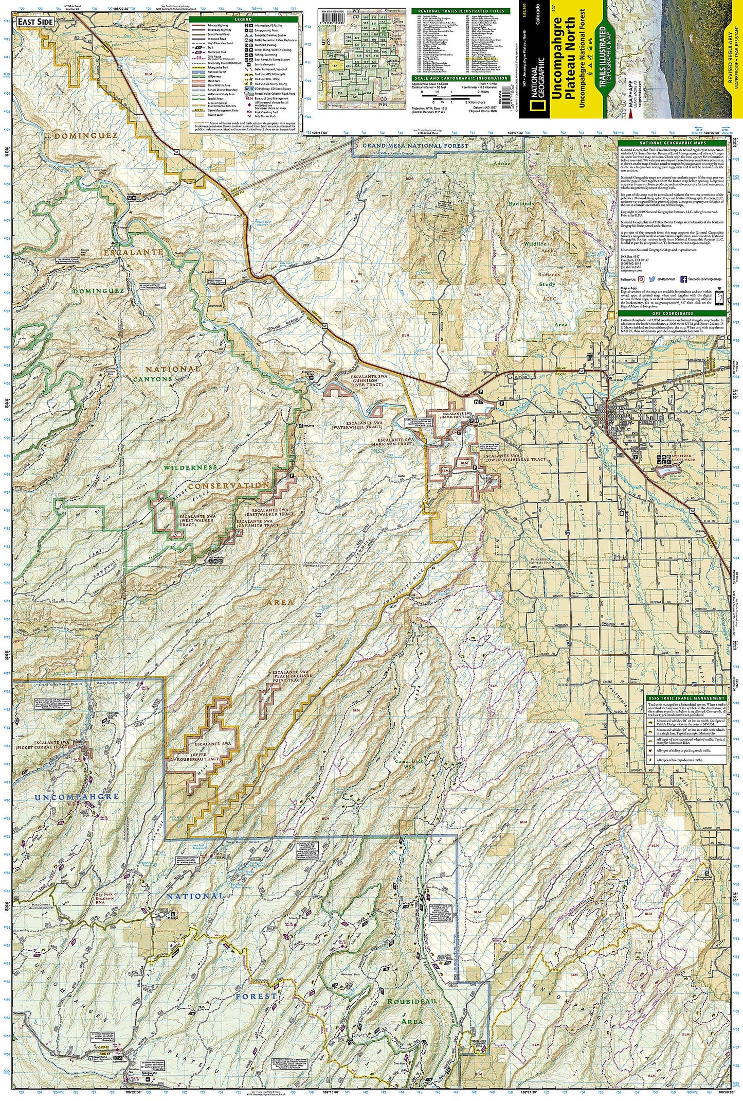 Uncompahgre Plateau North Map [Uncompahgre National Forest] (National Geographic Trails Illustrated Map, 147)