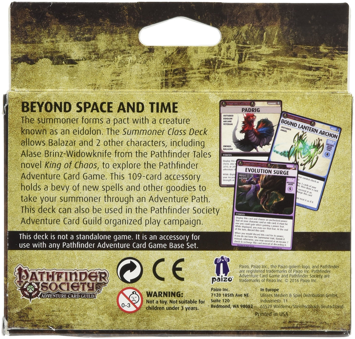 Pathfinder Adventure Card Game: Summoner Class Deck