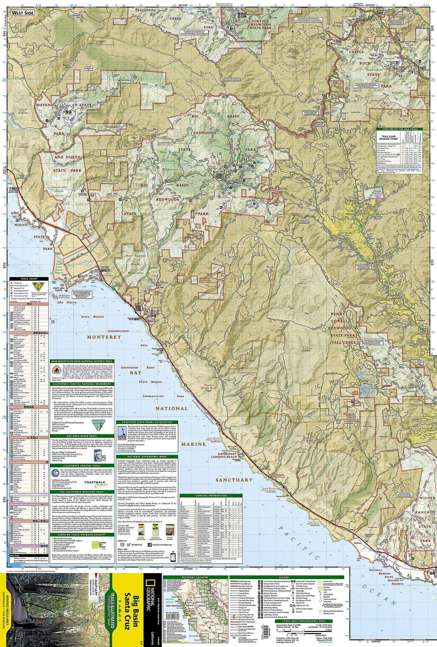 Big Basin, Santa Cruz Map (National Geographic Trails Illustrated Map, 816)