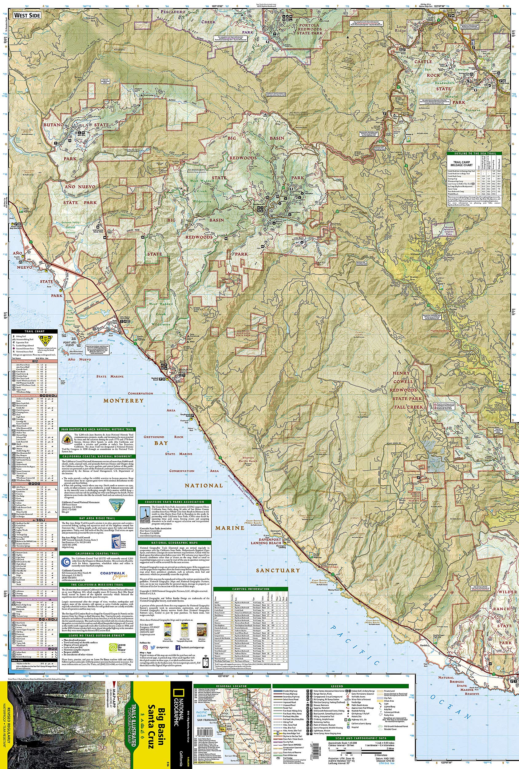Big Basin, Santa Cruz Map (National Geographic Trails Illustrated Map, 816)