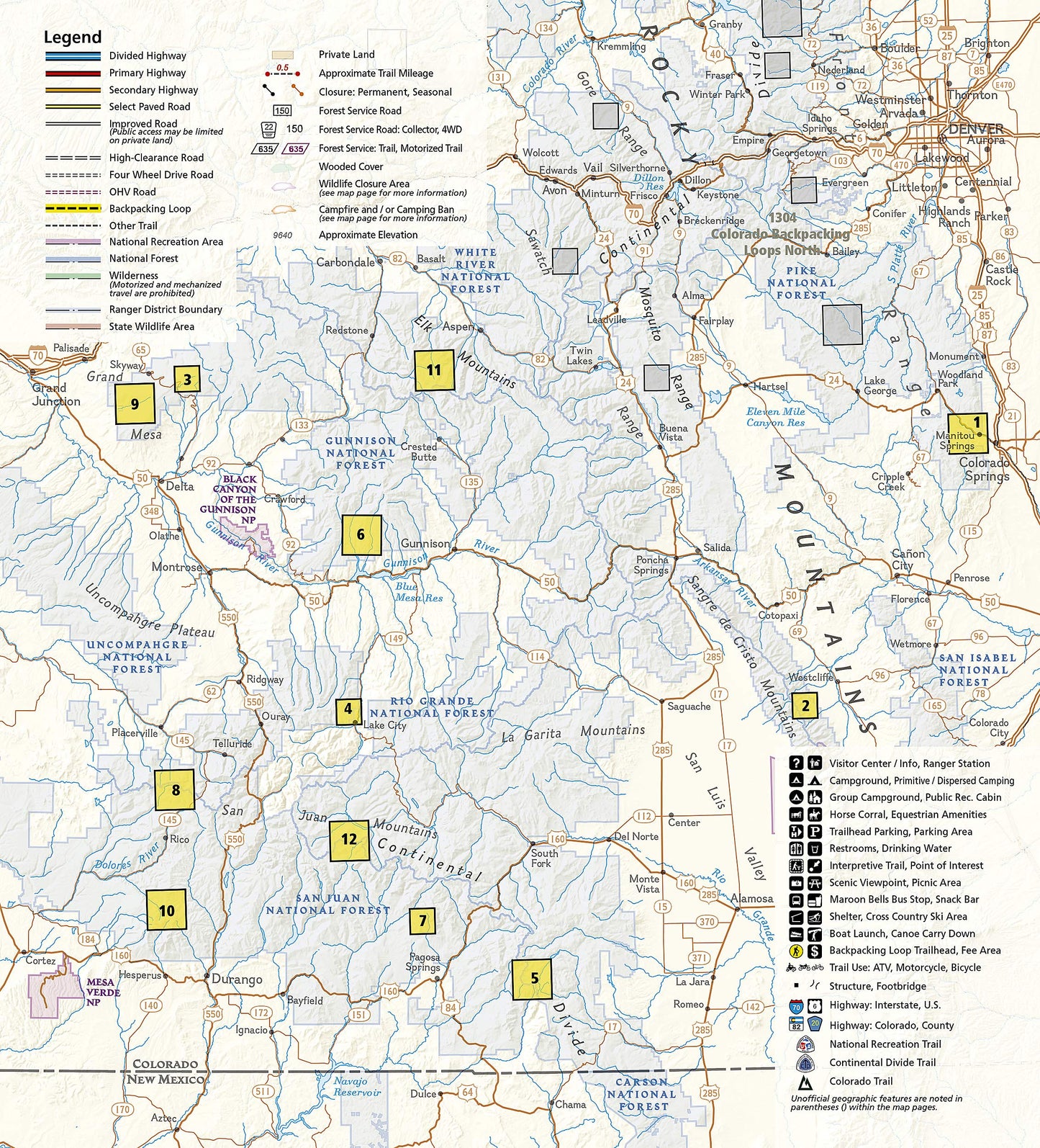 Colorado Backpack Loops South Map (National Geographic Topographic Map Guide, 1305)