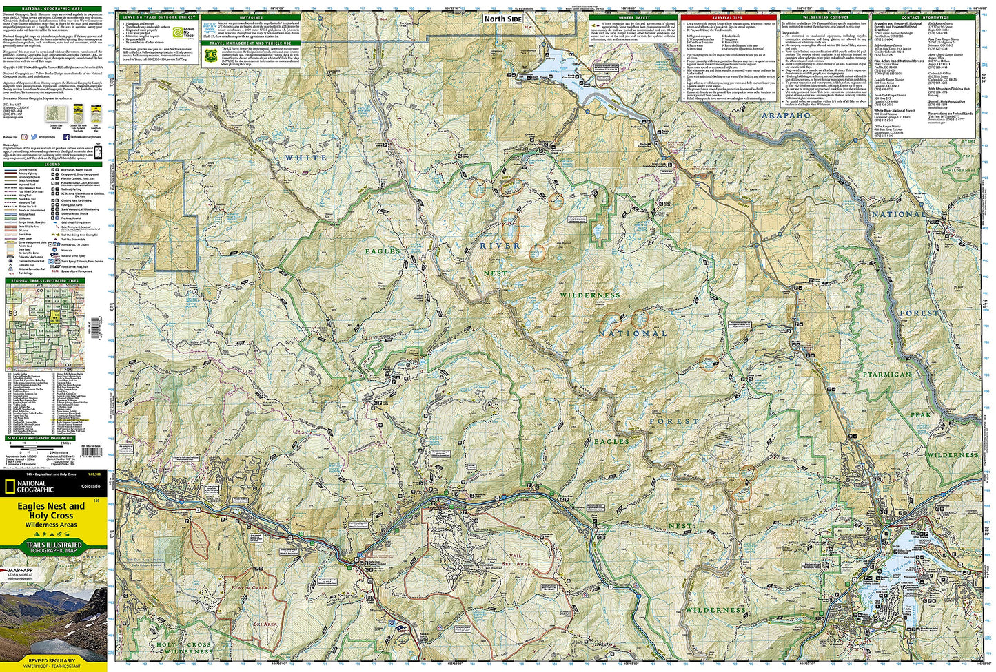 Eagles Nest and Holy Cross Wilderness Areas Map (National Geographic Trails Illustrated Map, 149)