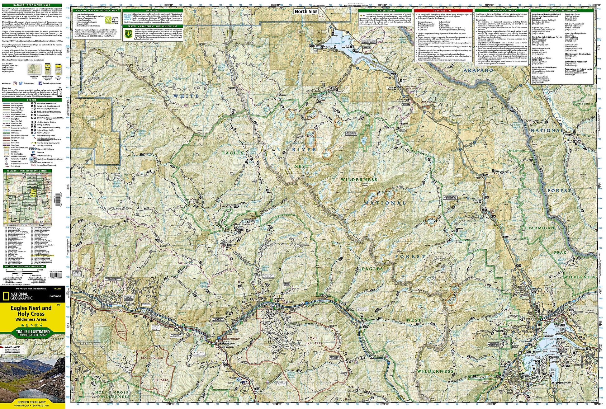 Eagles Nest and Holy Cross Wilderness Areas Map (National Geographic Trails Illustrated Map, 149)