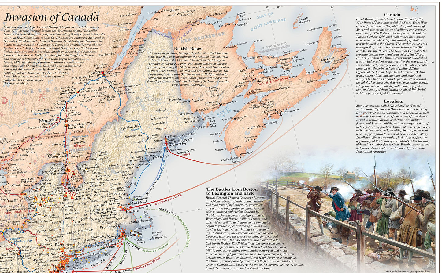 Battles of the Revolutionary War Map