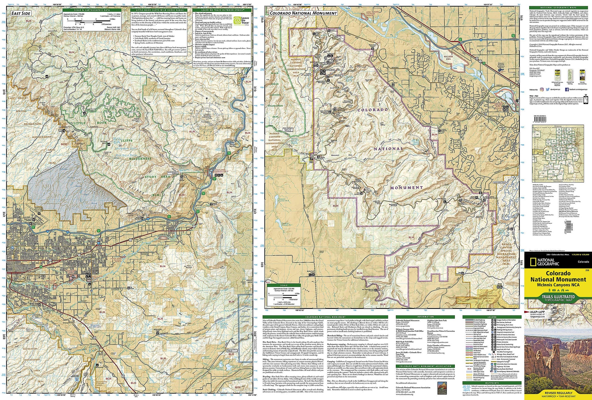 Colorado National Monument Map [McInnis Canyons National Conservation Area] (National Geographic Trails Illustrated Map, 208)