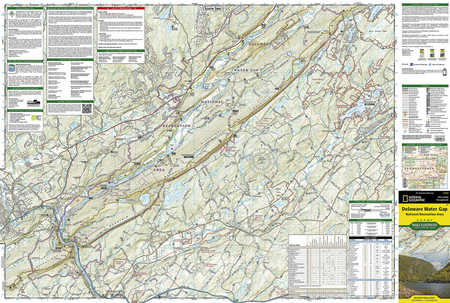 Delaware Water Gap National Recreation Area Map (National Geographic Trails Illustrated Map, 737)
