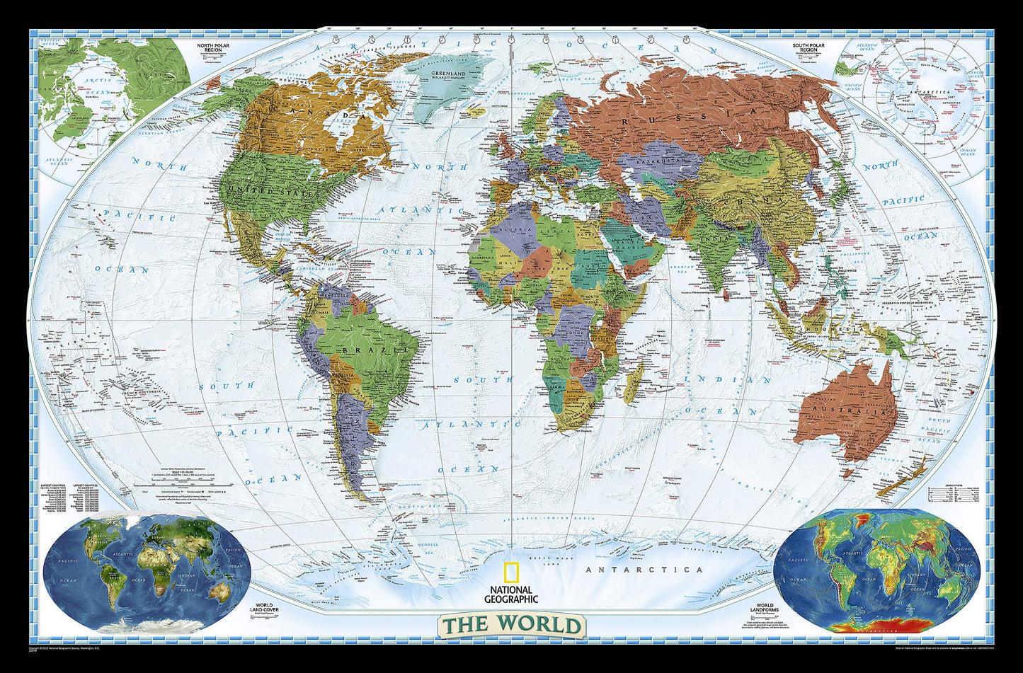 National Geographic World Wall Map - Decorator - Laminated (Enlarged: 73 x 48 in) (National Geographic Reference Map)