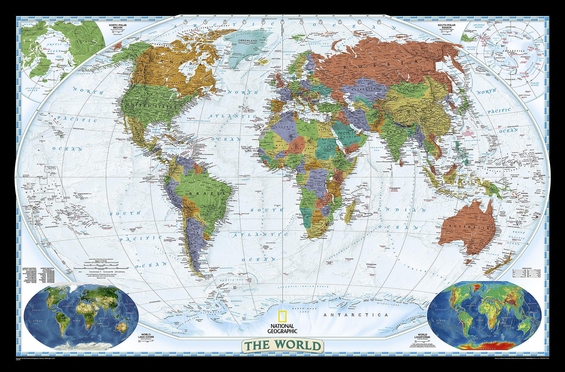 National Geographic World Wall Map - Decorator - Laminated (Enlarged: 73 x 48 in) (National Geographic Reference Map)