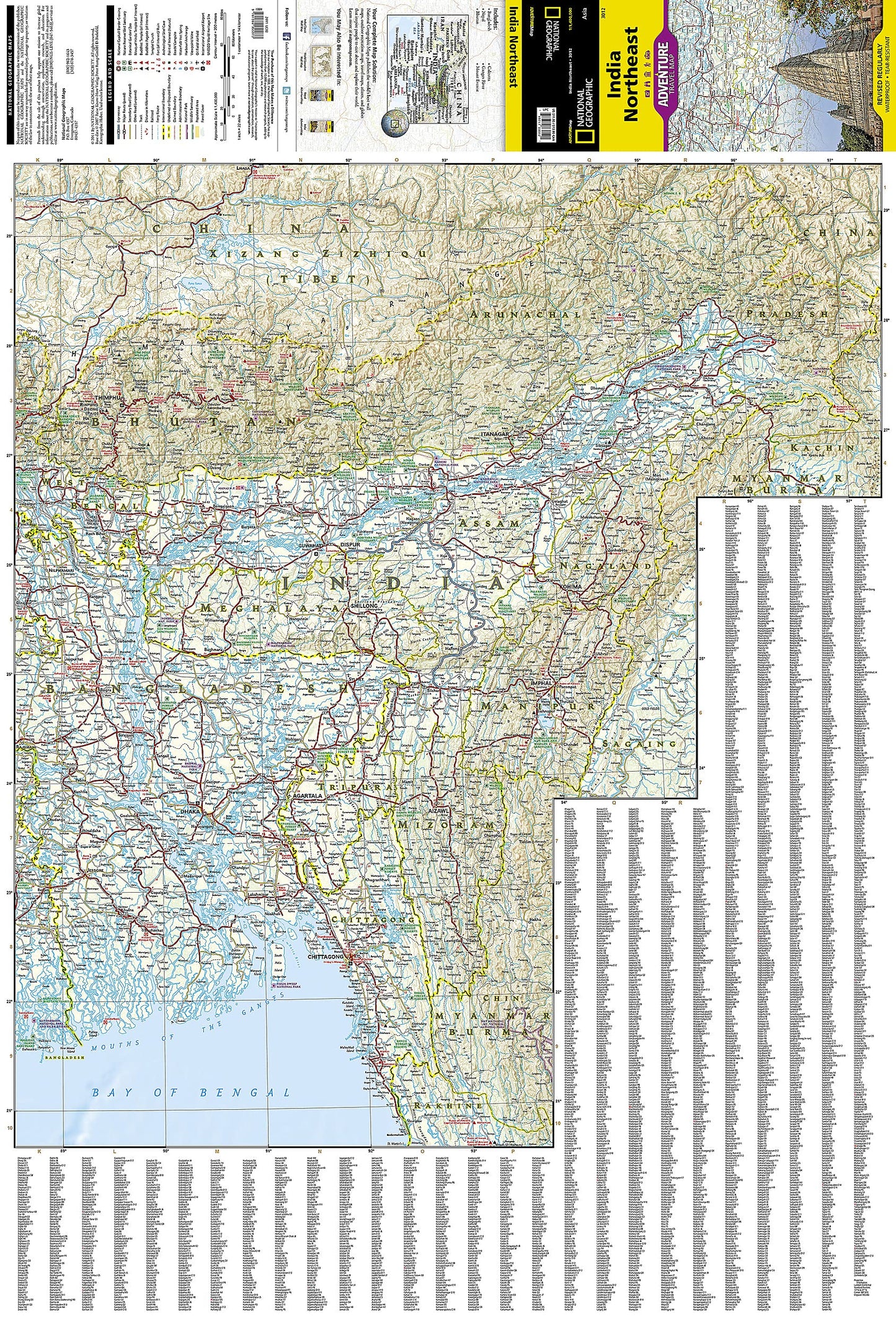 India Northeast Map (National Geographic Adventure Map, 3012)