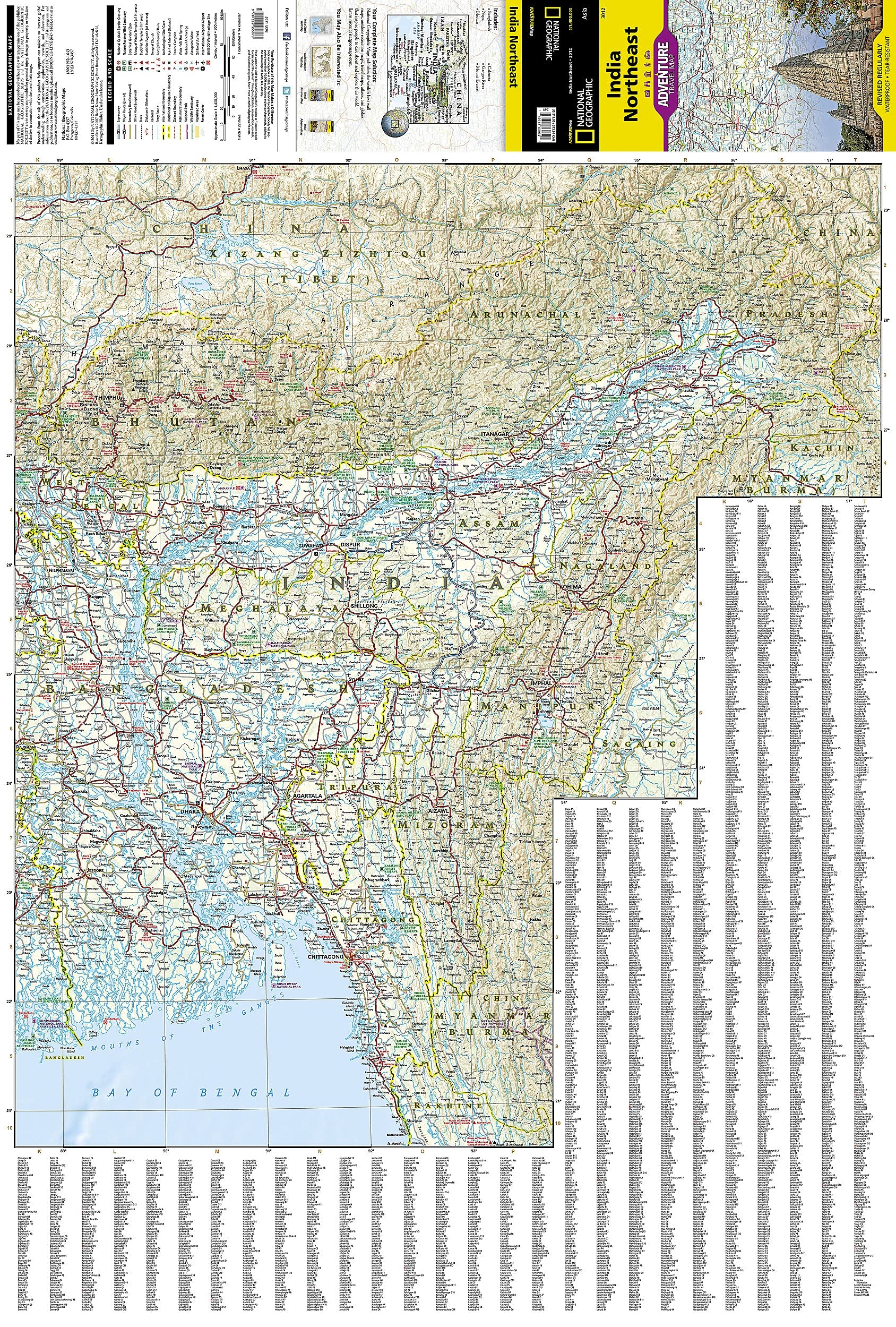 India Northeast Map (National Geographic Adventure Map, 3012)