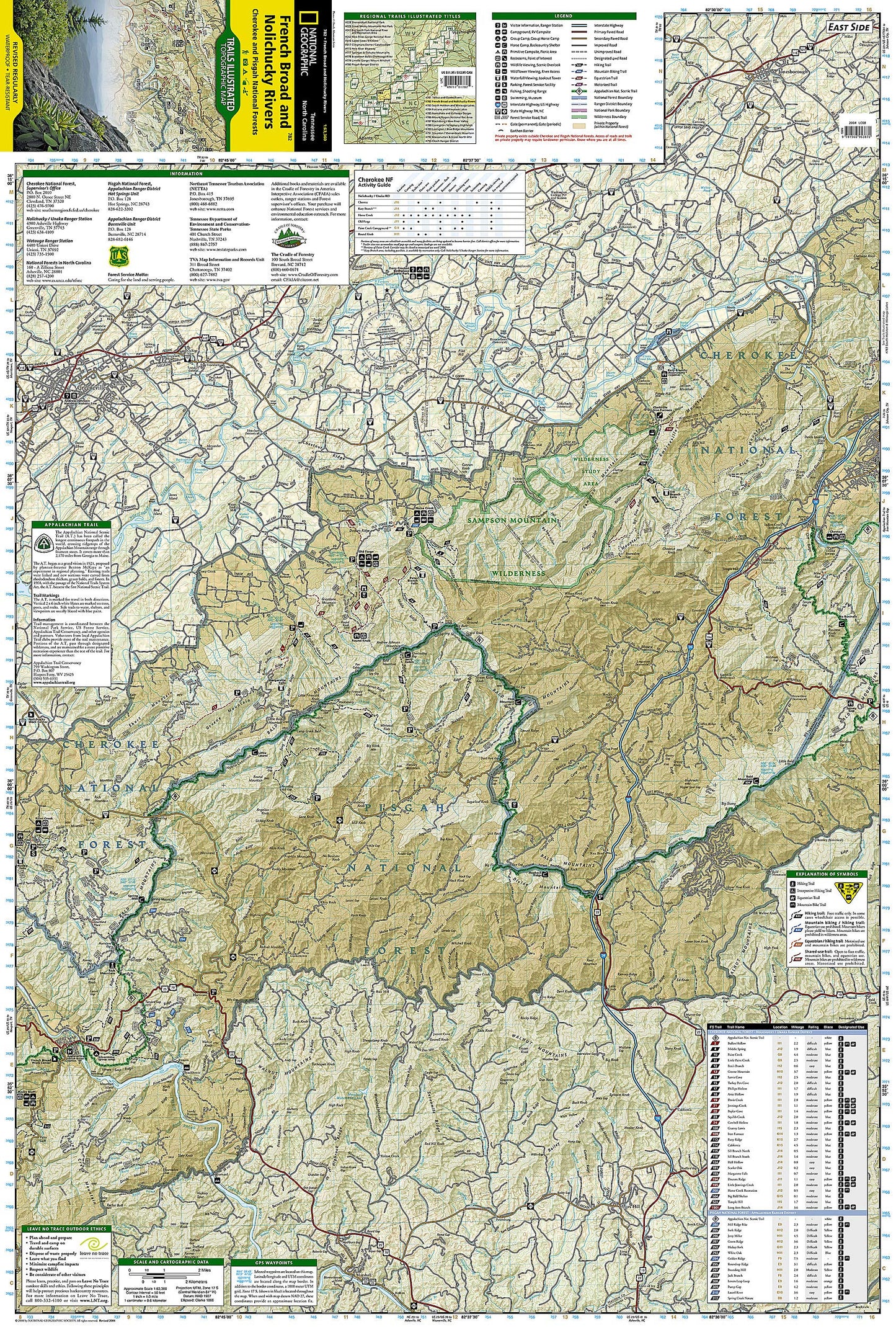 French Broad and Nolichucky Rivers Map [Cherokee and Pisgah National Forests] (National Geographic Trails Illustrated Map, 782)