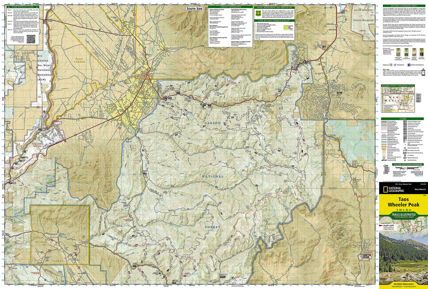 Taos, Wheeler Peak Map (National Geographic Trails Illustrated Map, 730)