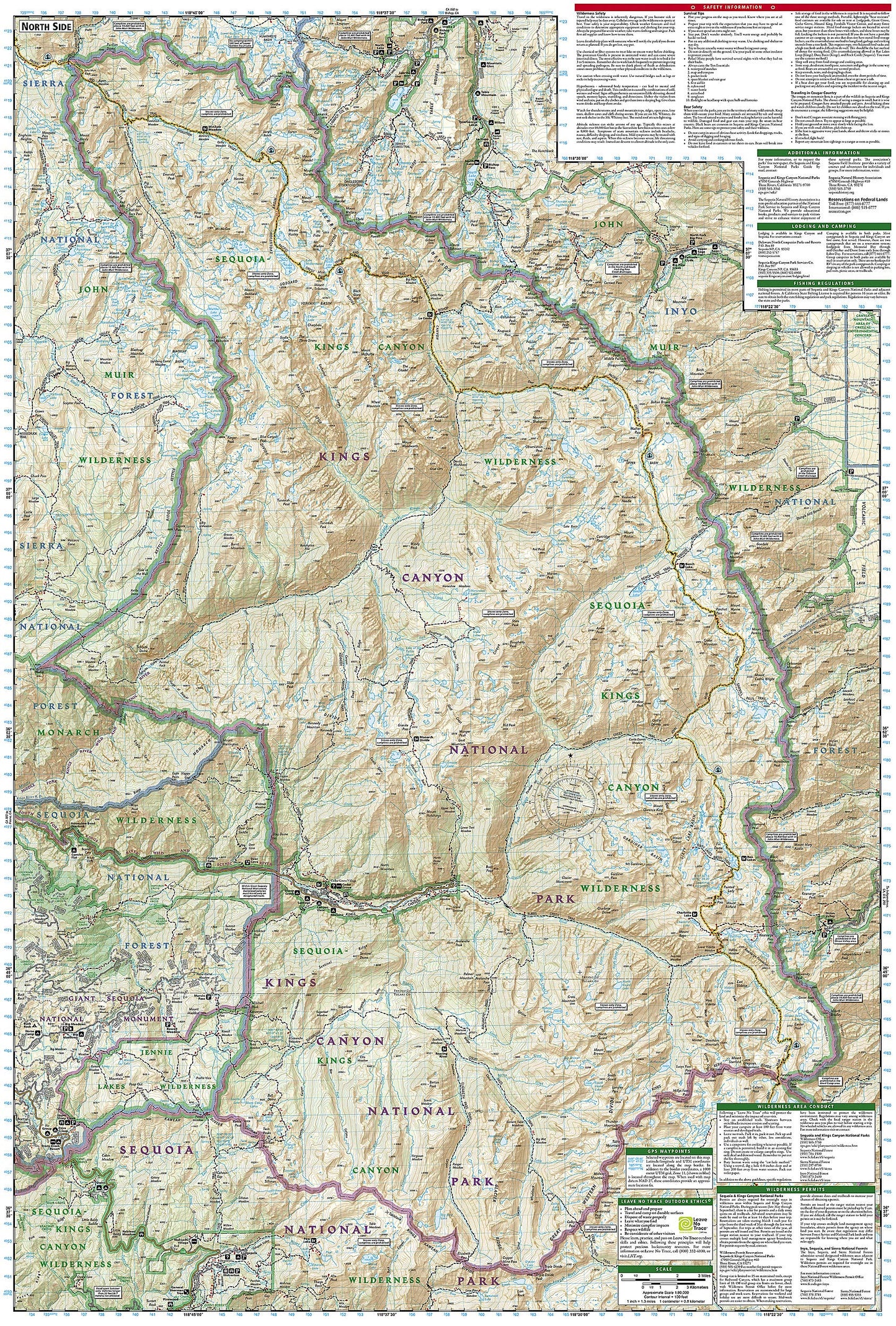 Sequoia and Kings Canyon National Parks Map (National Geographic Trails Illustrated Map, 205)
