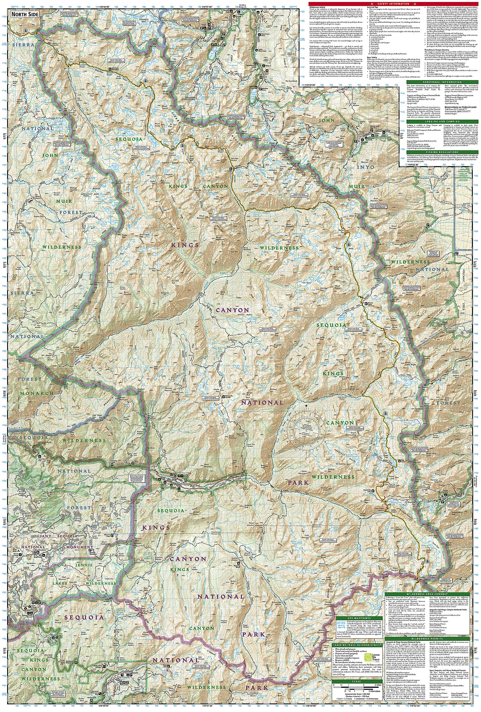 Sequoia and Kings Canyon National Parks Map (National Geographic Trails Illustrated Map, 205)