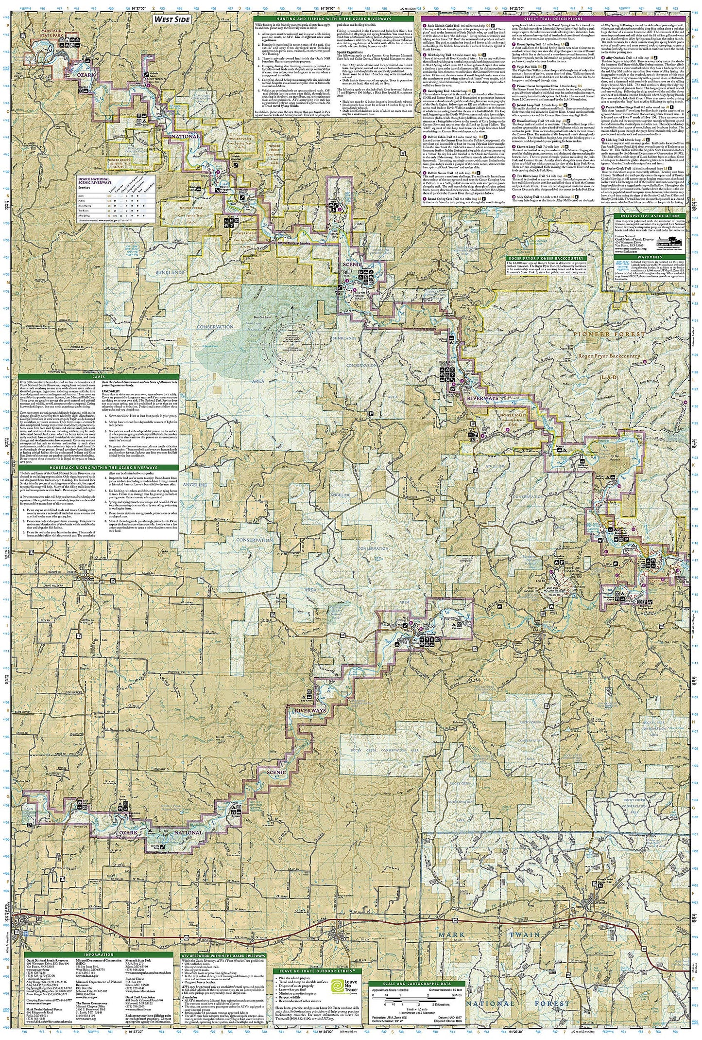 Ozark National Scenic Riverways Map (National Geographic Trails Illustrated Map, 260)
