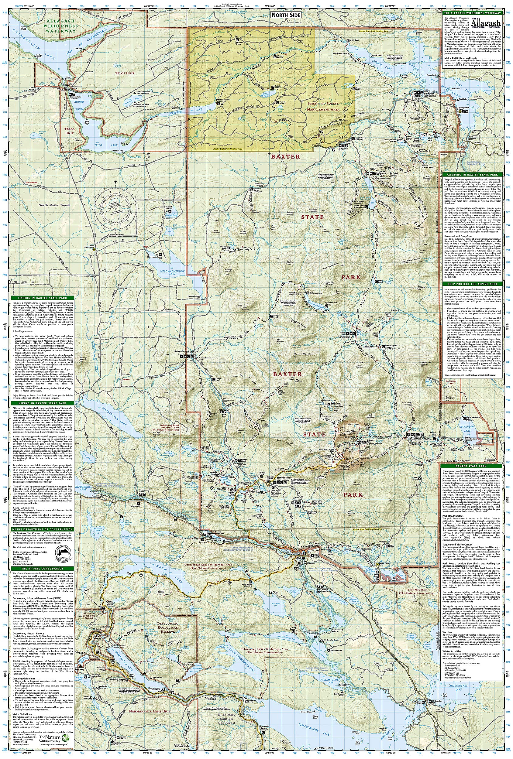 Baxter State Park Map [Mount Katahdin, Katahdin Iron Works] (National Geographic Trails Illustrated Map, 754)