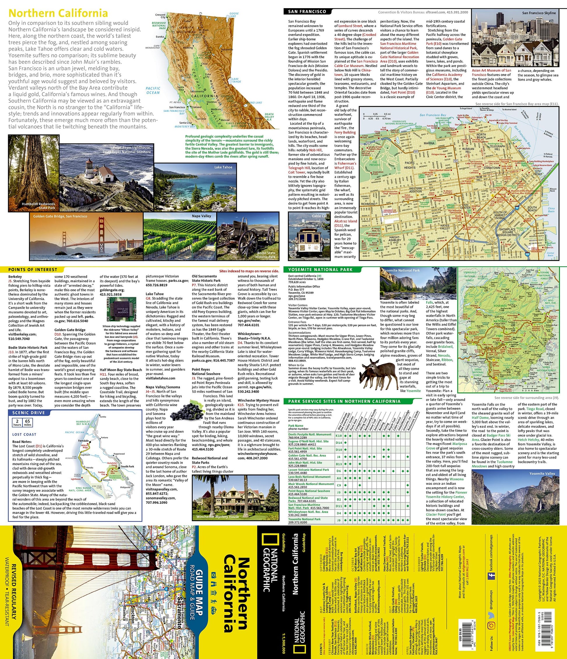 Northern California Map (National Geographic Guide Map)