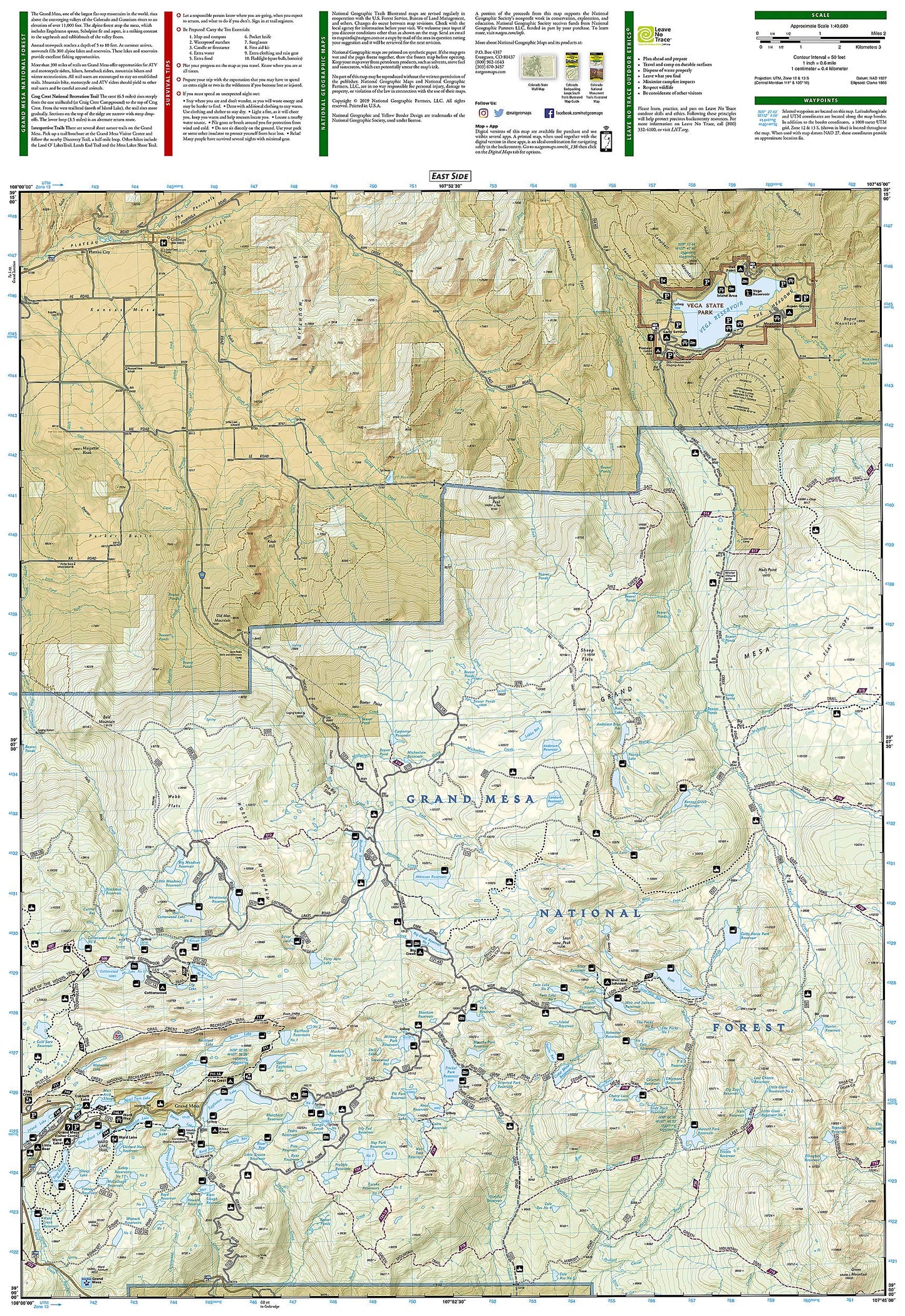 Grand Mesa Map (National Geographic Trails Illustrated Map, 136)