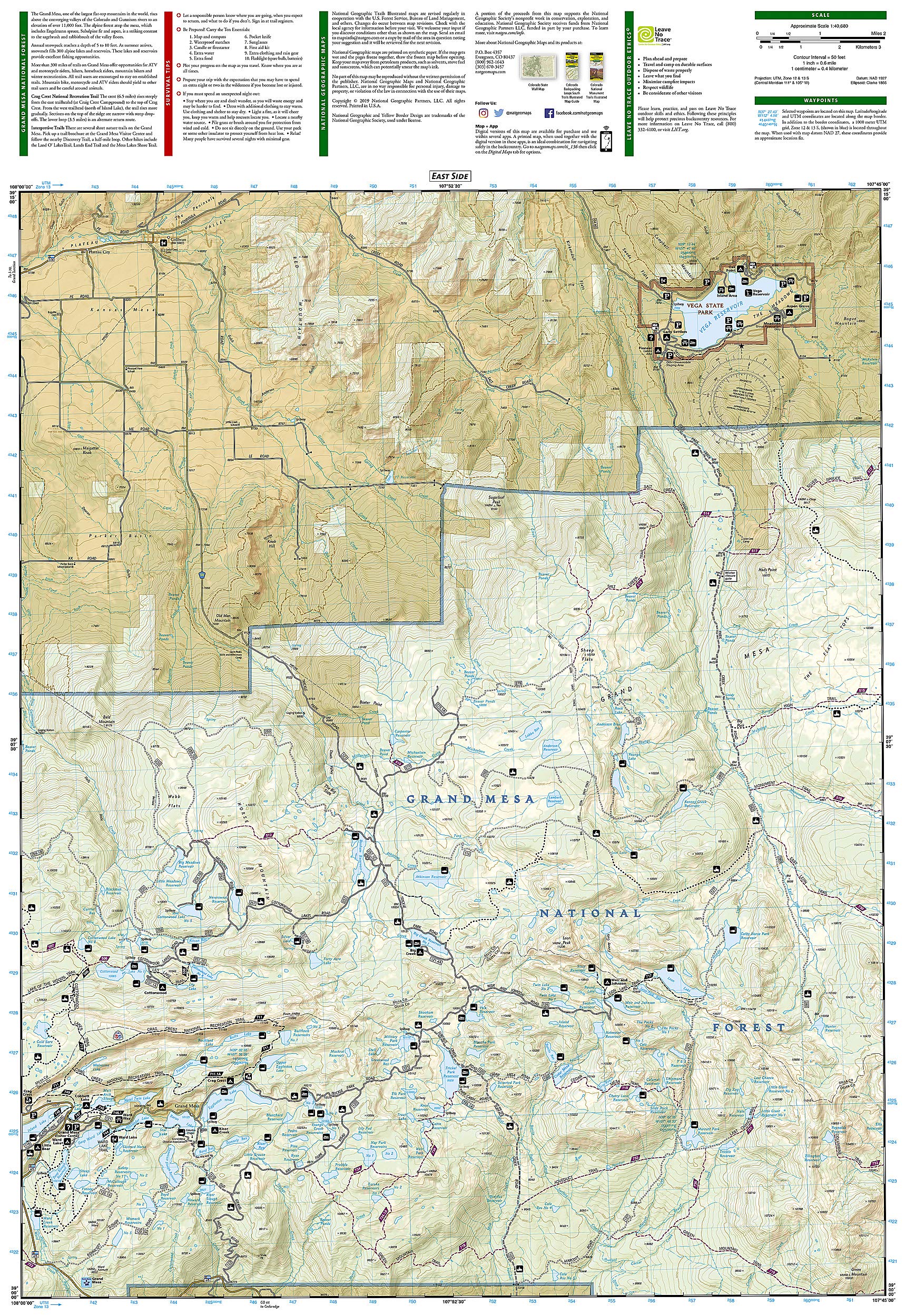 Grand Mesa Map (National Geographic Trails Illustrated Map, 136)
