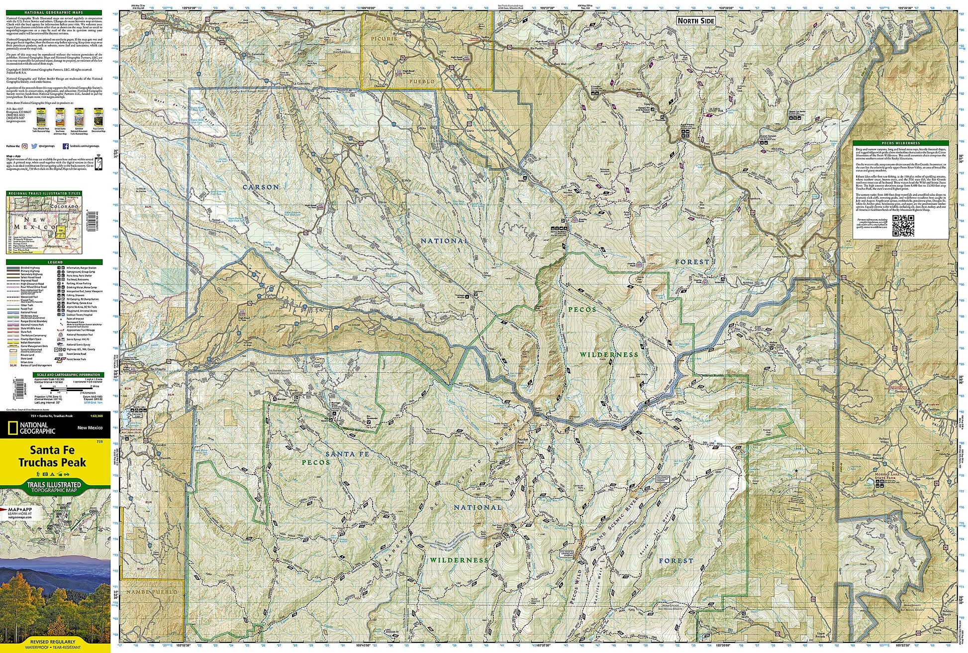 Santa Fe, Truchas Peak Map (National Geographic Trails Illustrated Map, 731)