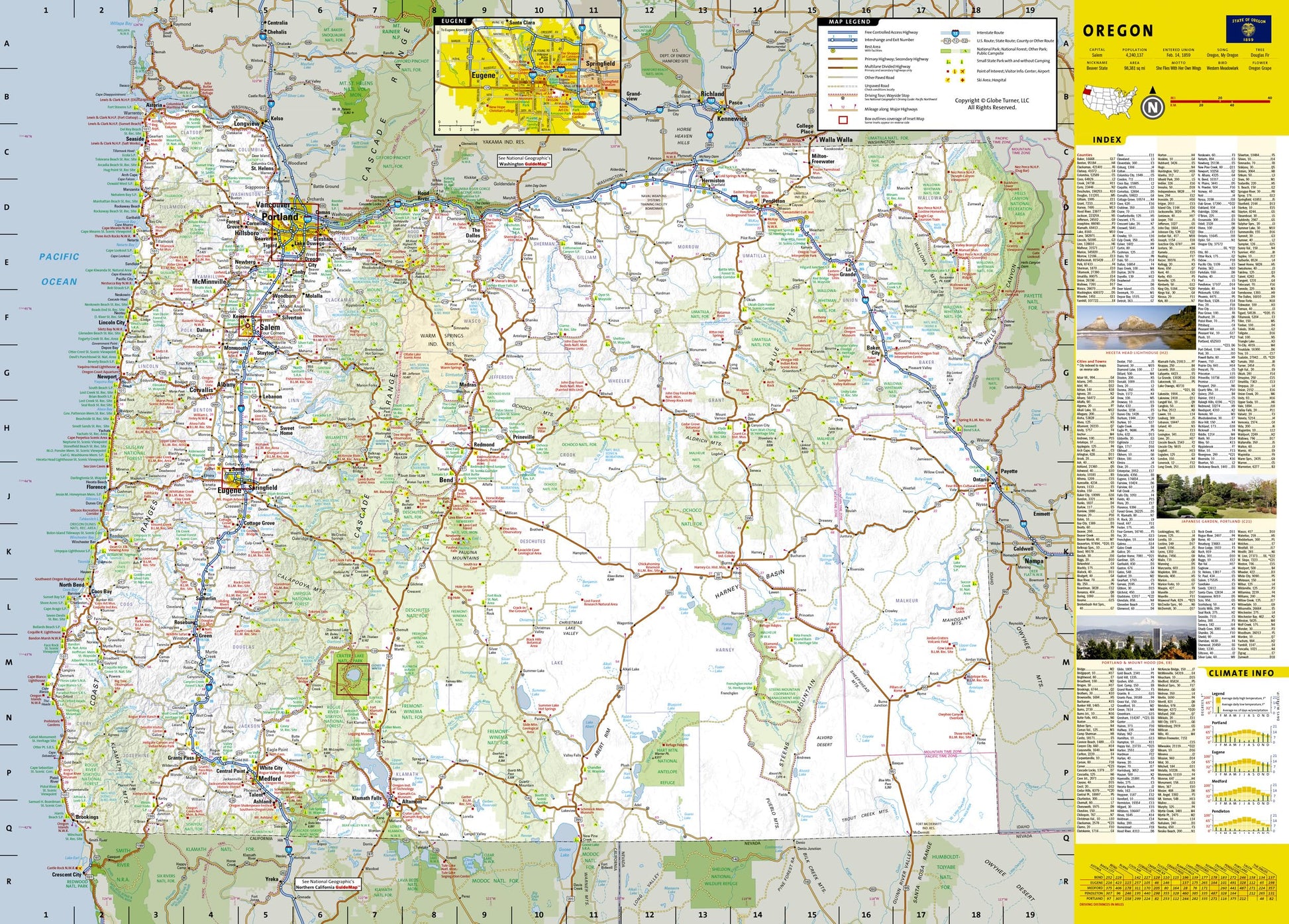 Oregon Map (National Geographic Guide Map)