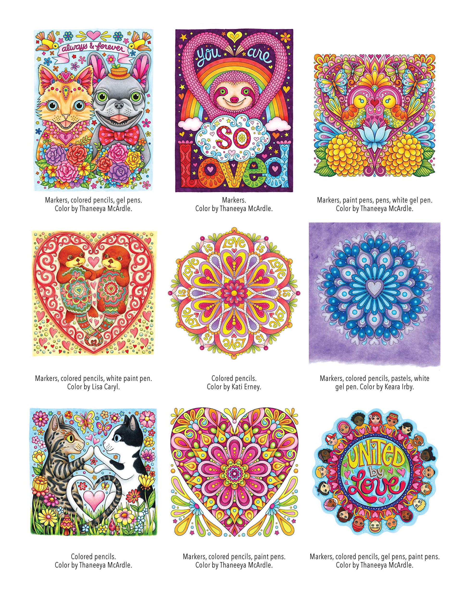Power of Love Coloring Book (Coloring is Fun) (Design Originals): 32 Sweet & Romantic Beginner-Friendly Creative Art Activities from Thaneeya McArdle, on High-Quality Extra-Thick Perforated Paper