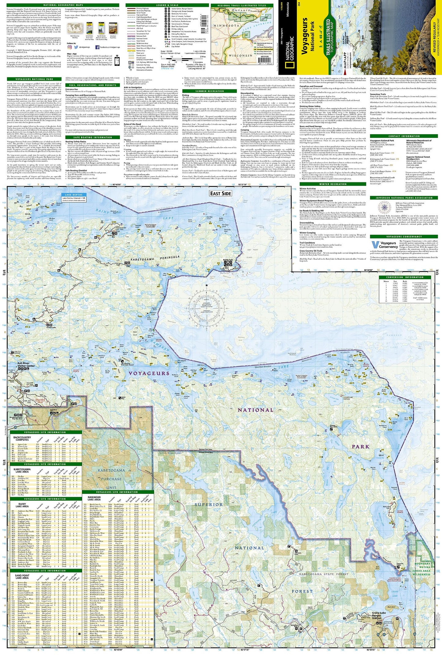 Voyageurs National Park Map (National Geographic Trails Illustrated Map, 264)