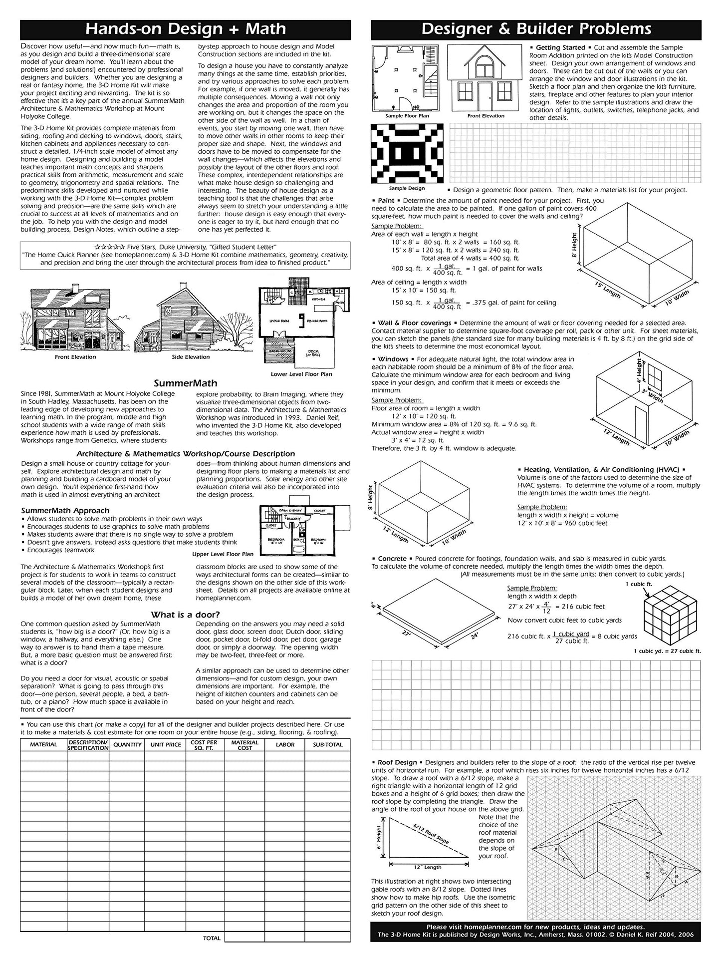 3-D Home Kit: All You Need to Construct a Model of Your Own Home or Addition