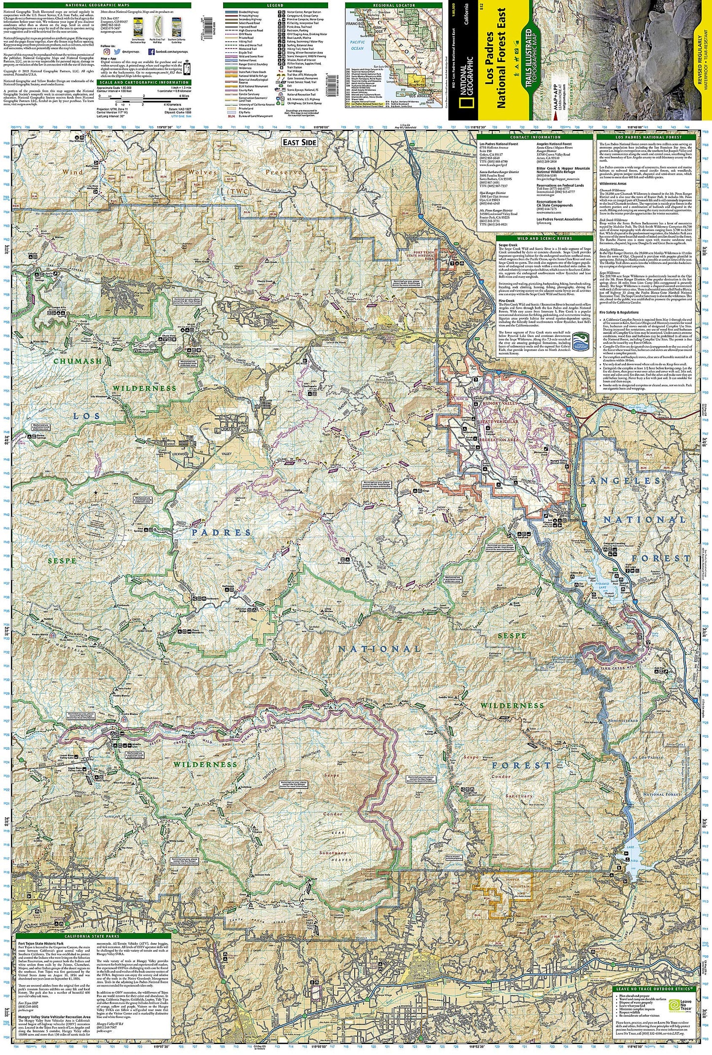 Los Padres National Forest East Map (National Geographic Trails Illustrated Map, 812)
